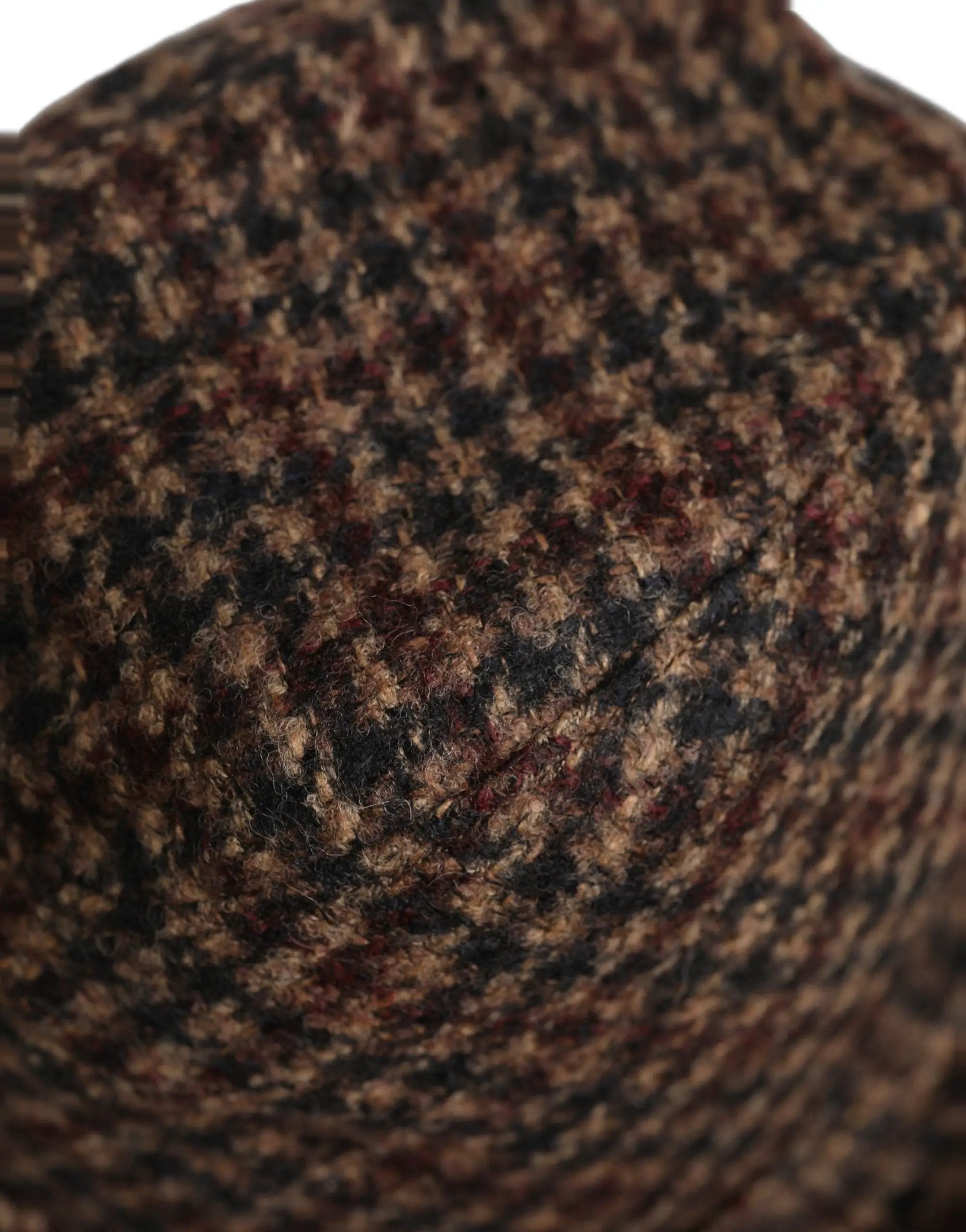 Dolce & Gabbana Brown Checkered Wool Tweed Fedora Capello Hats