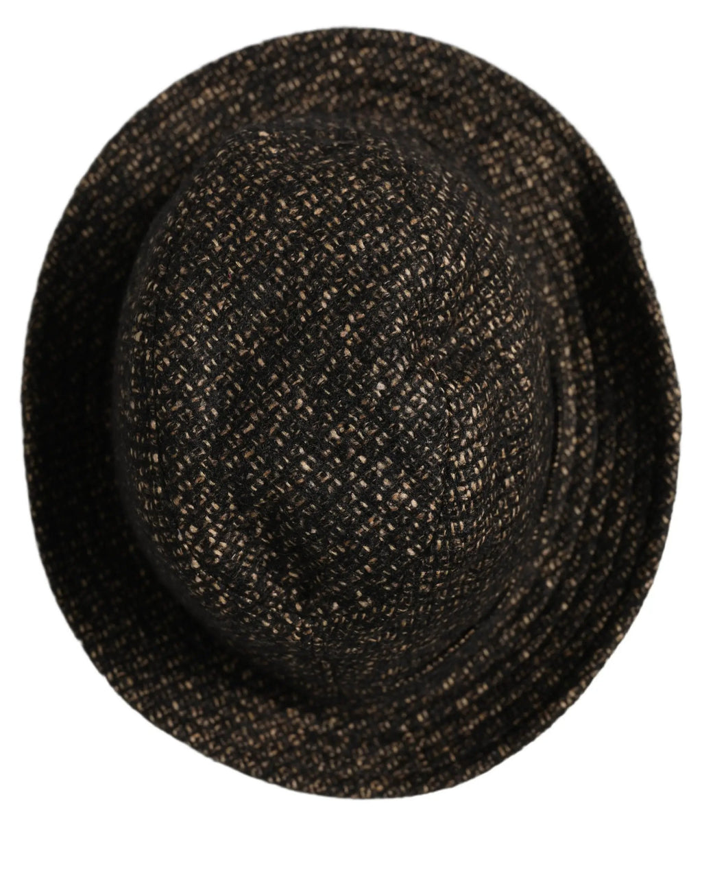 Dolce & Gabbana Gray Melange Blended Textured Tweed Capello Hat