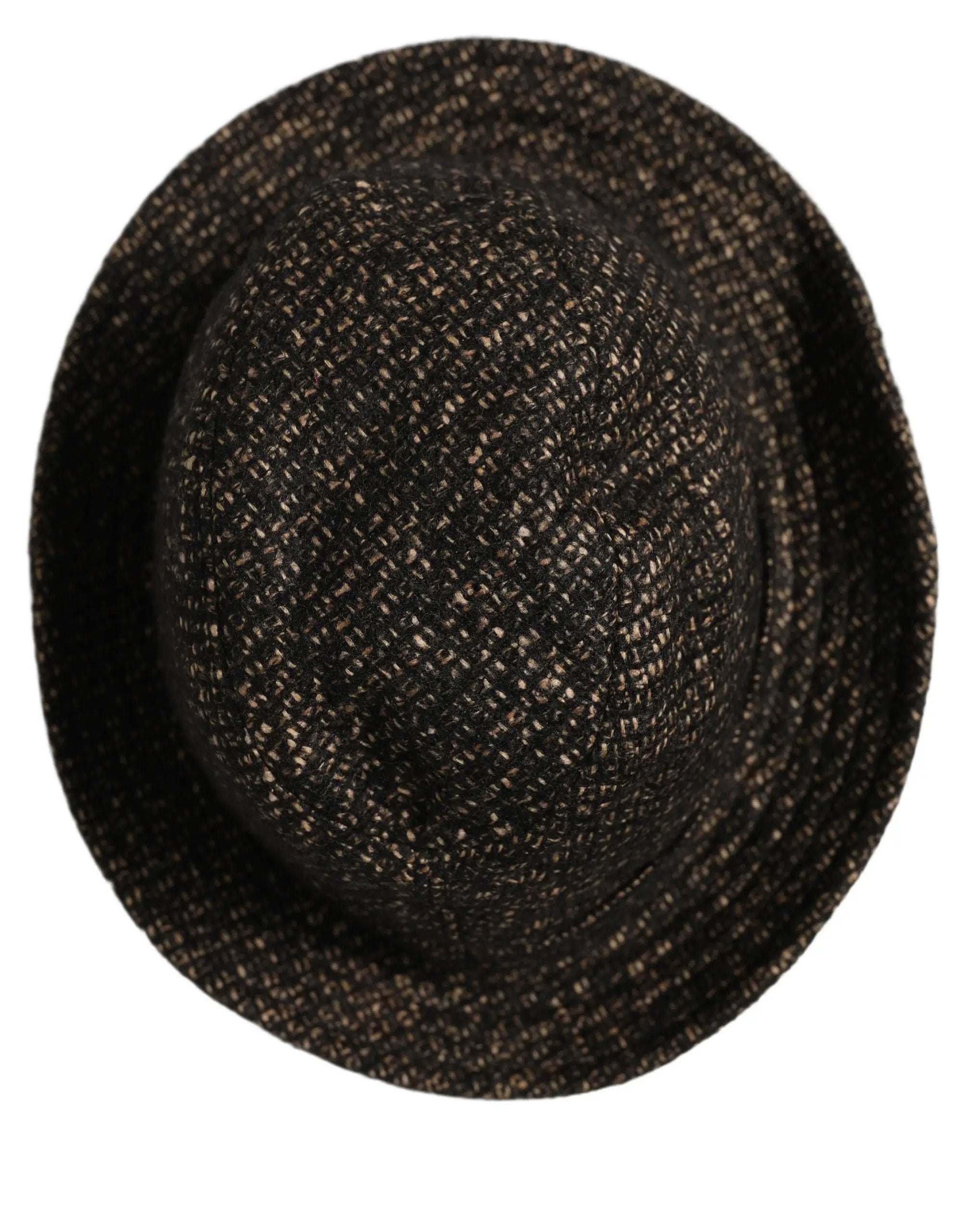 Dolce & Gabbana Gray Melange Blended Textured Tweed Capello Hat
