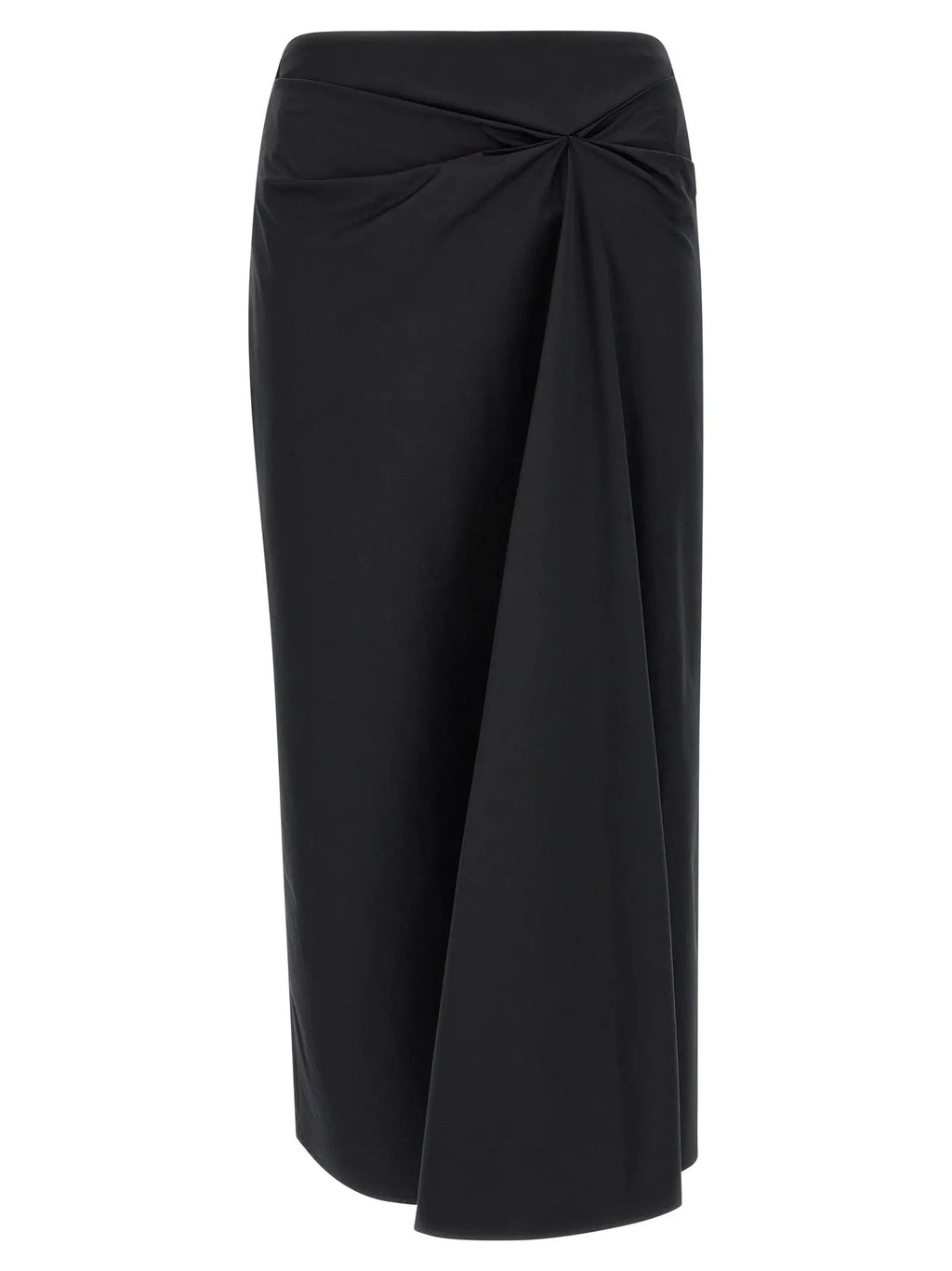Max Mara Black Cotton Midi Skirt