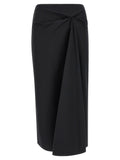 Max Mara Black Cotton Midi Skirt