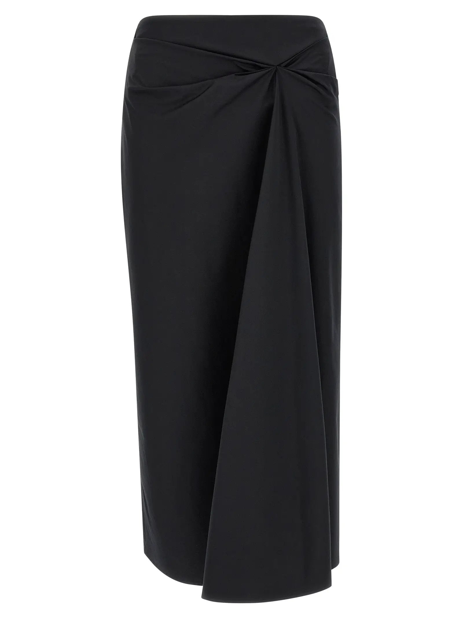 Max Mara Black Cotton Midi Skirt
