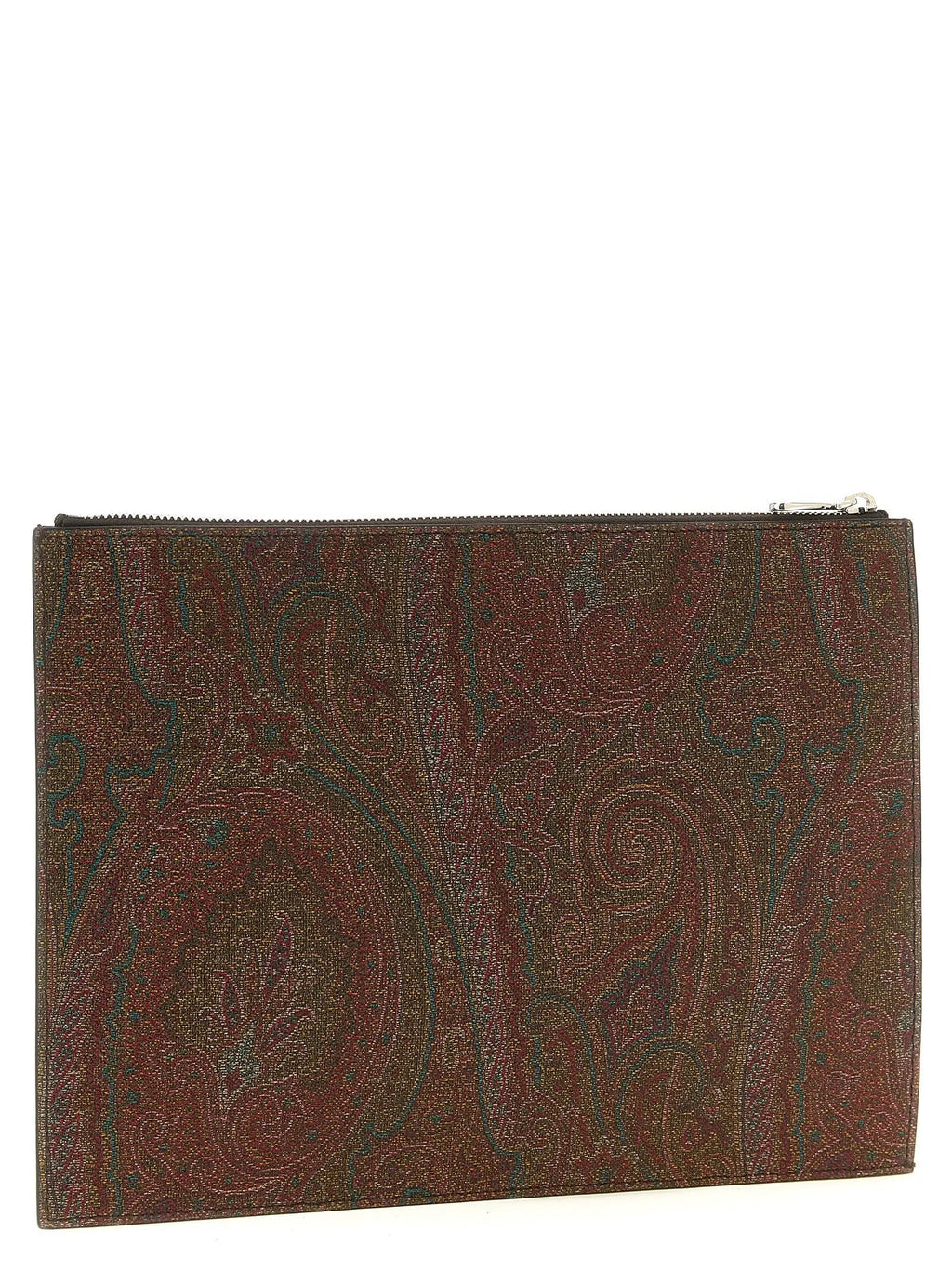 Etro Brown Cotton Clutch Bag