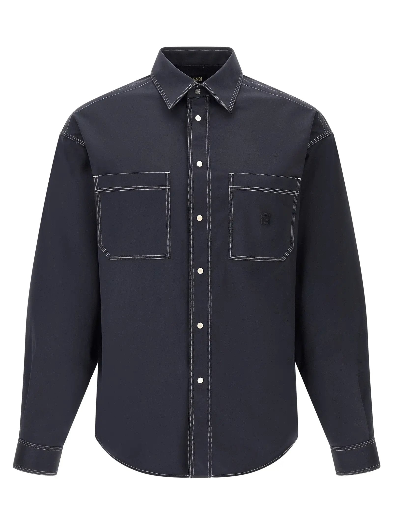 Fendi Blue Cotton Blouse