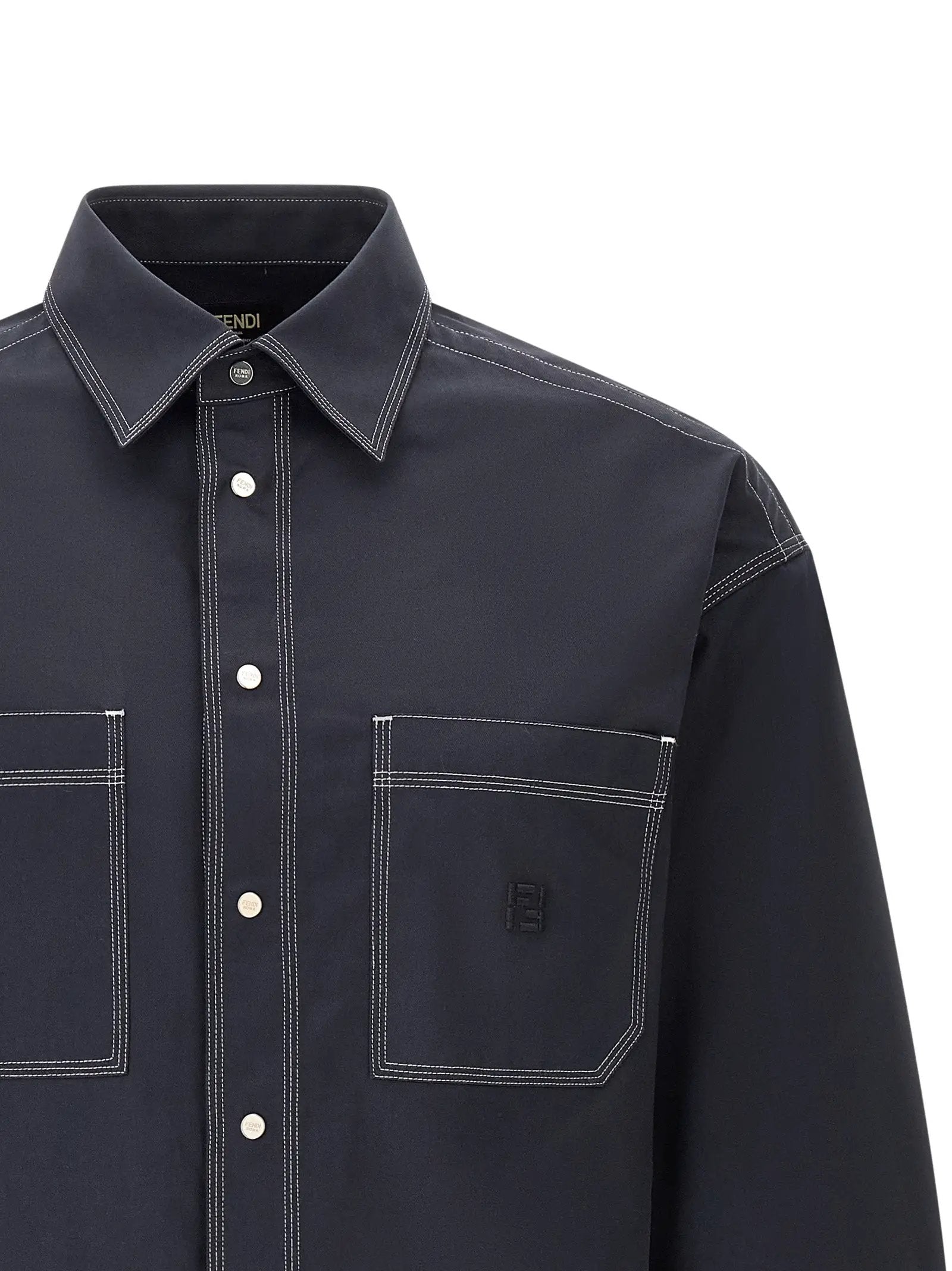 Fendi Blue Cotton Blouse