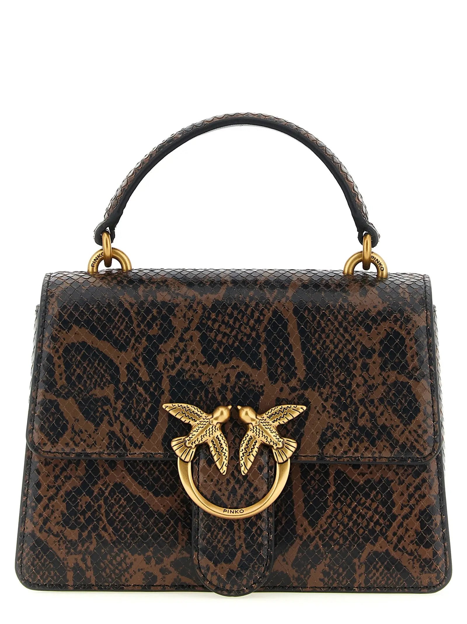 PINKO Brown Calfskin Handbag