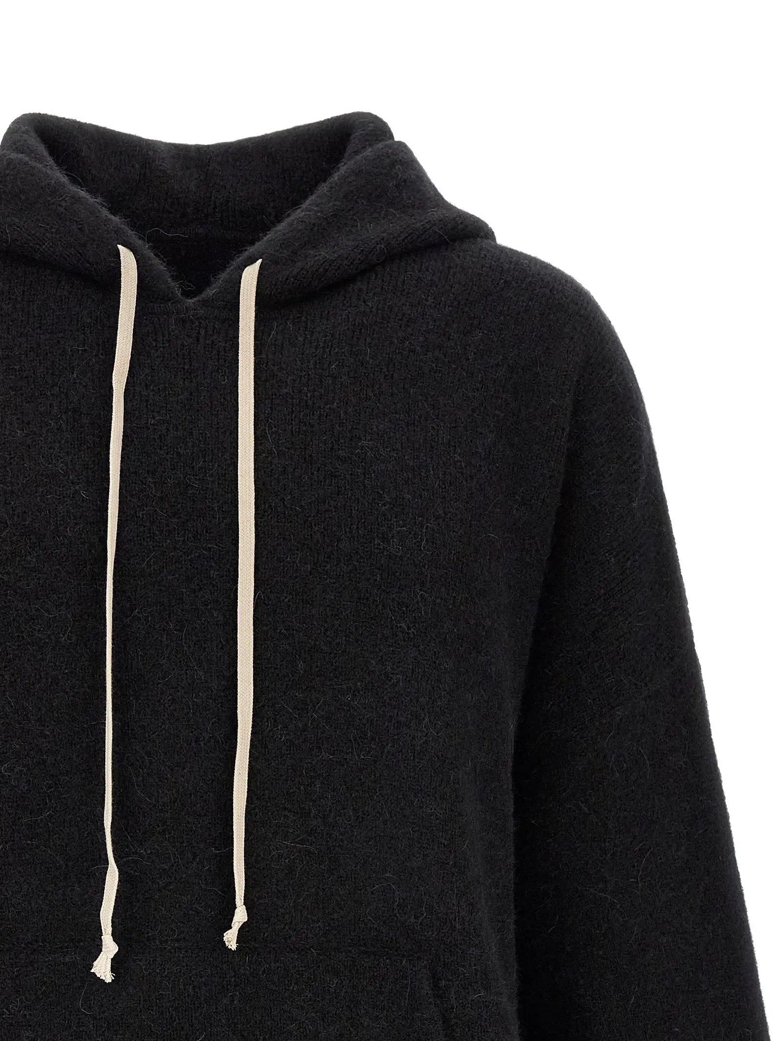 Rick Owens Black Marabou Sweatshirt