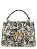 PINKO Gray Calfskin Handbag