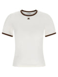 Courrèges Brown Cotton T-Shirt