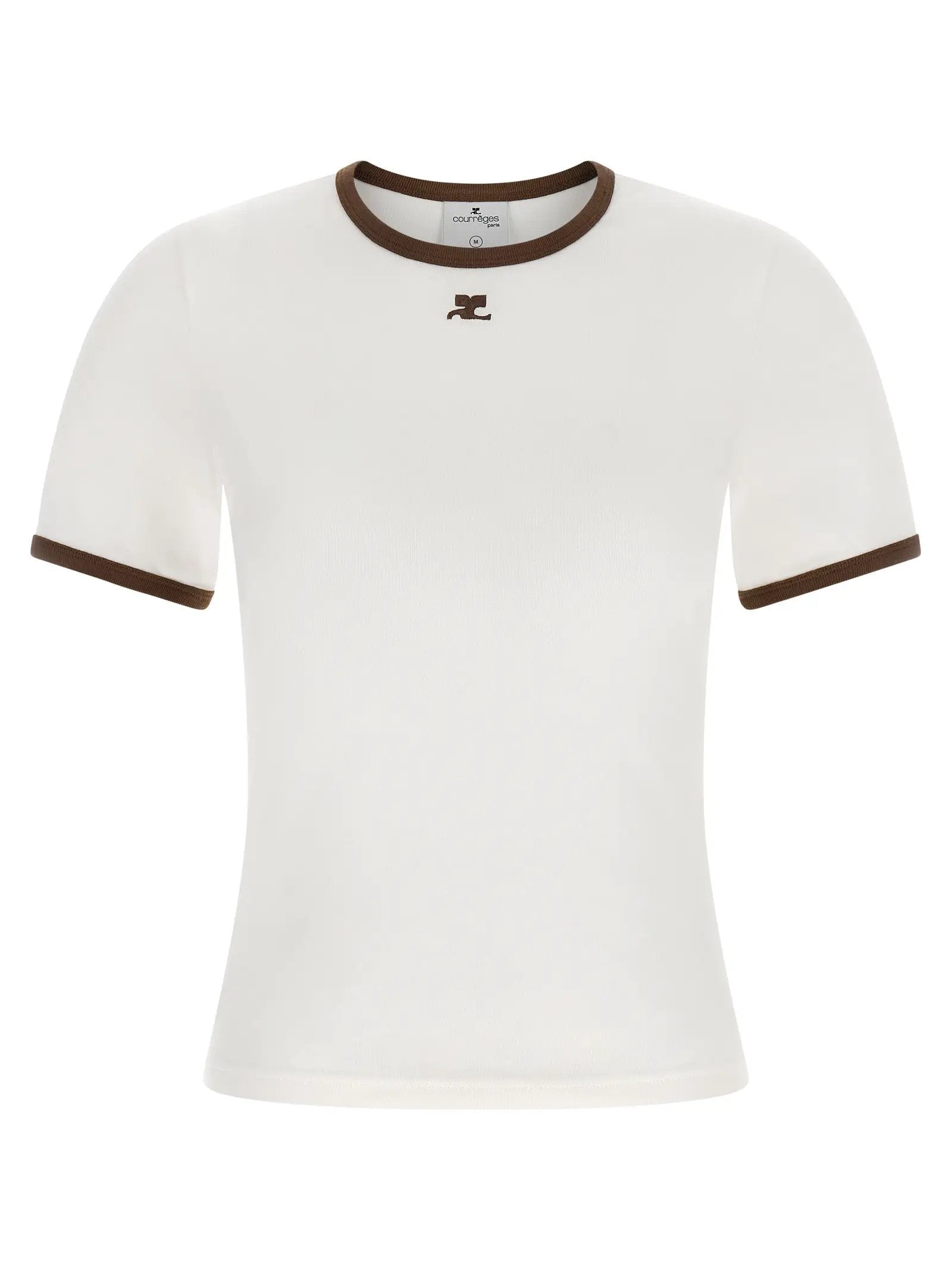 Courrèges Brown Cotton T-Shirt