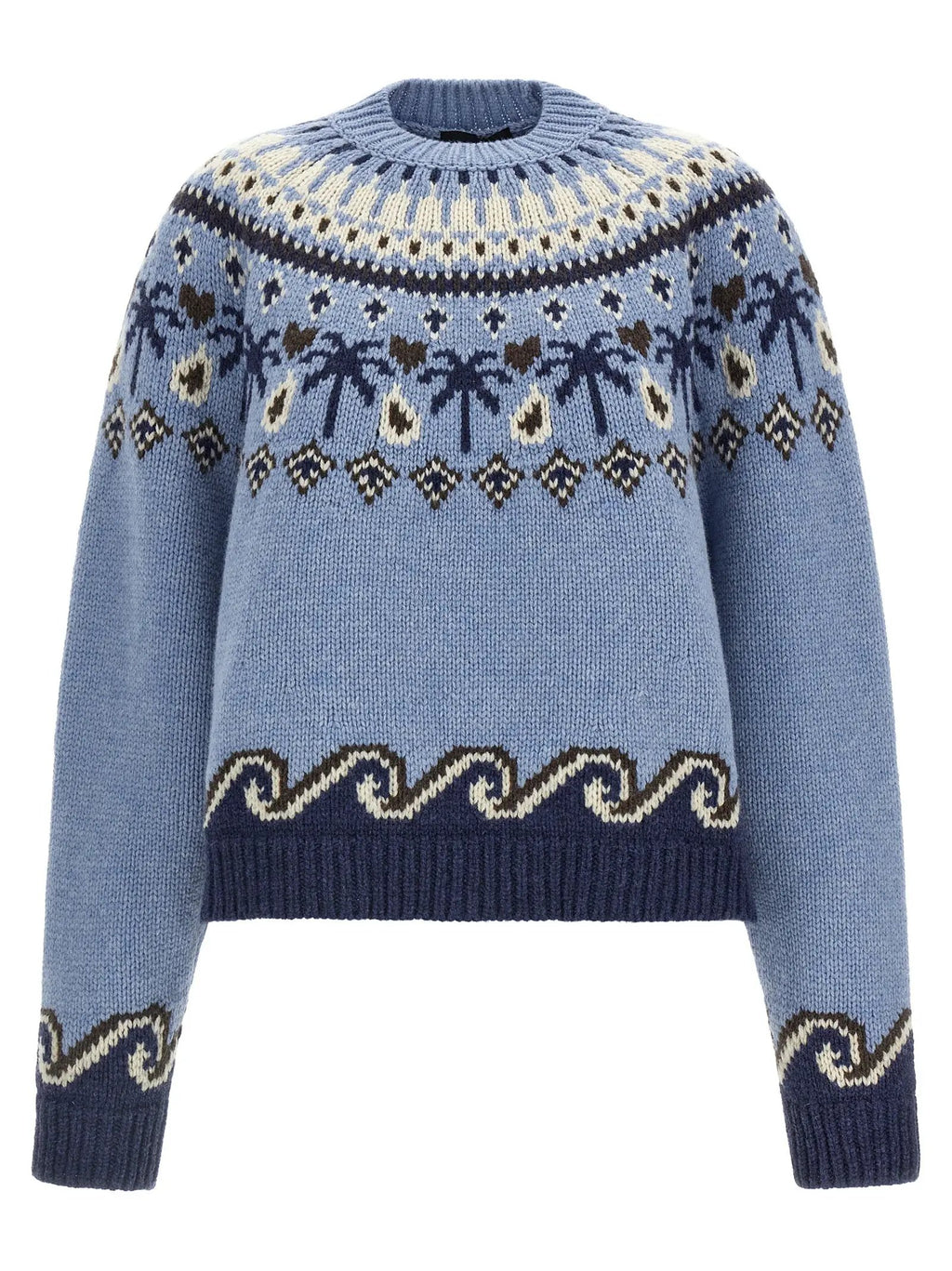 Alanui Blue Virgin Wool Cardigan