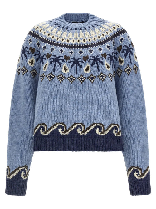 Alanui Alanui Blue Virgin Wool Cardigan