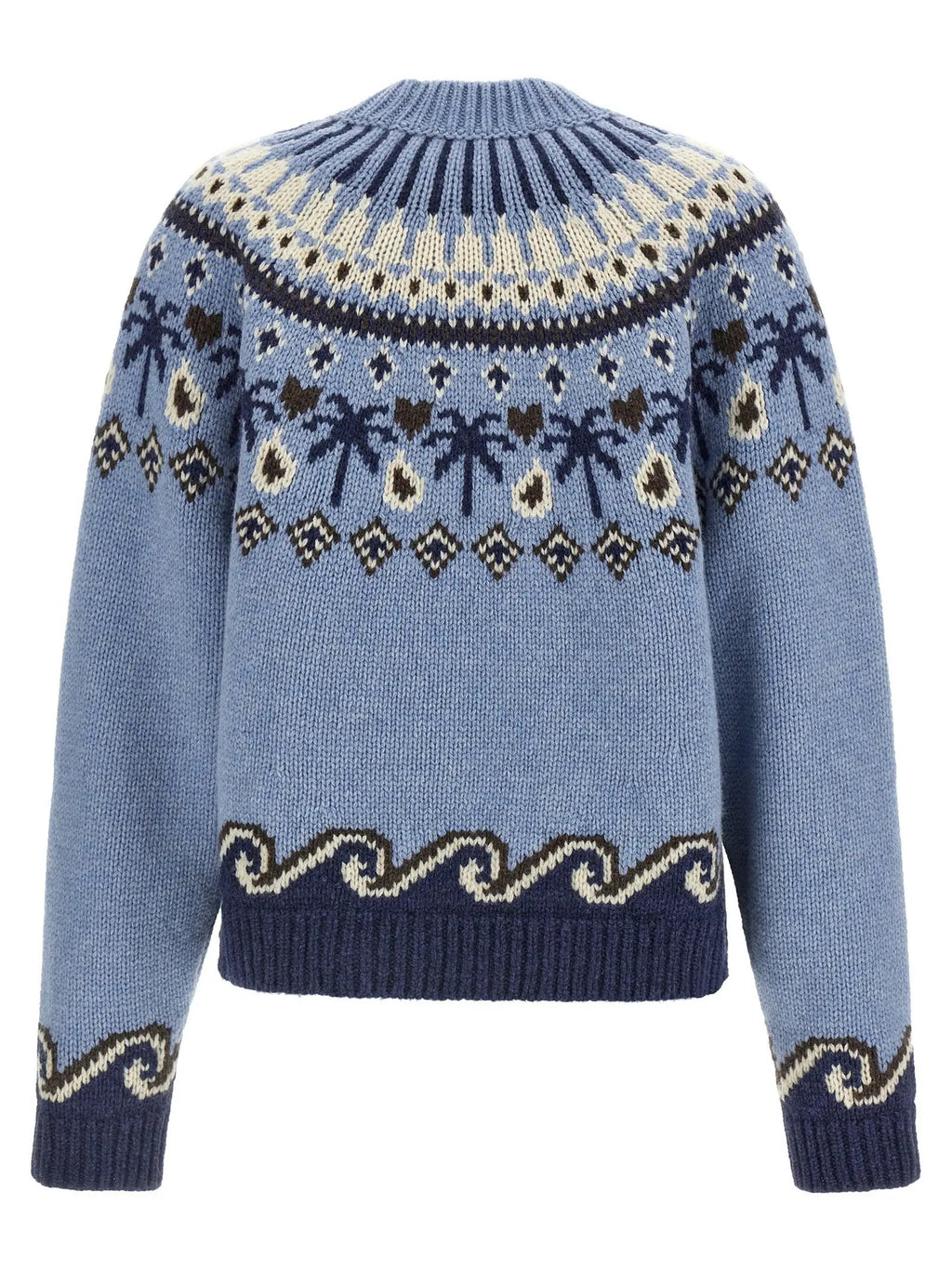 Alanui Blue Virgin Wool Cardigan