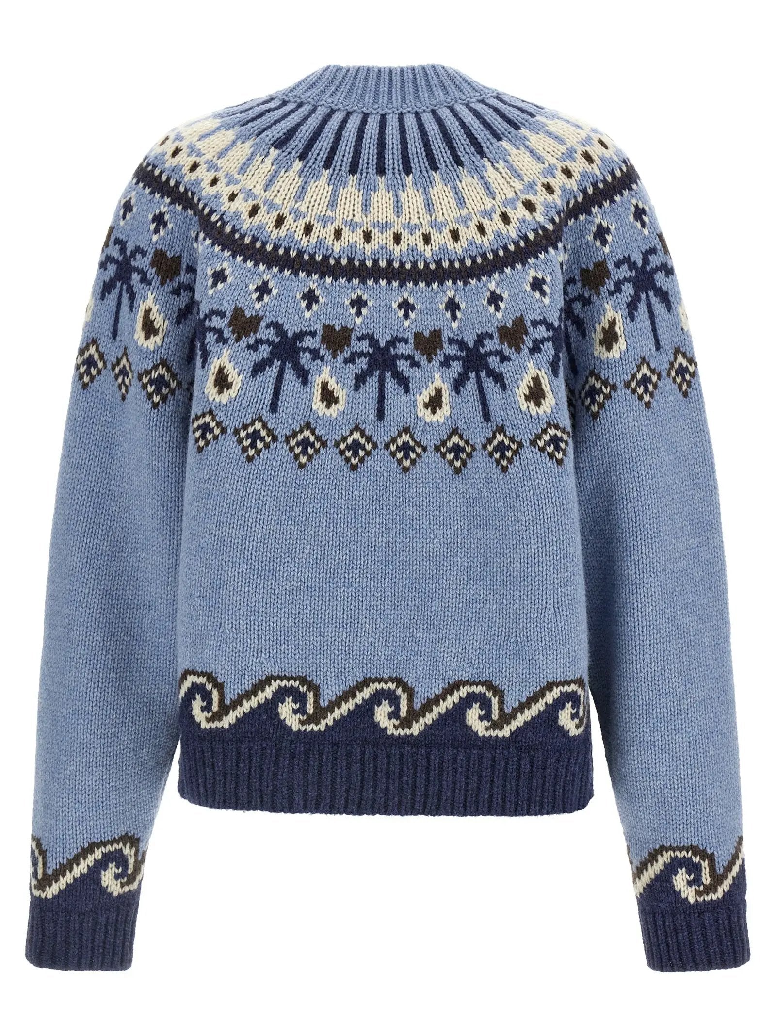 Alanui Blue Virgin Wool Cardigan