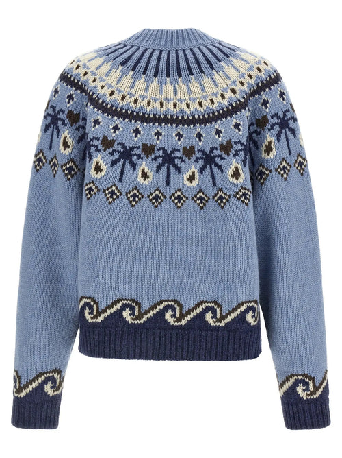 Alanui Alanui Blue Virgin Wool Cardigan