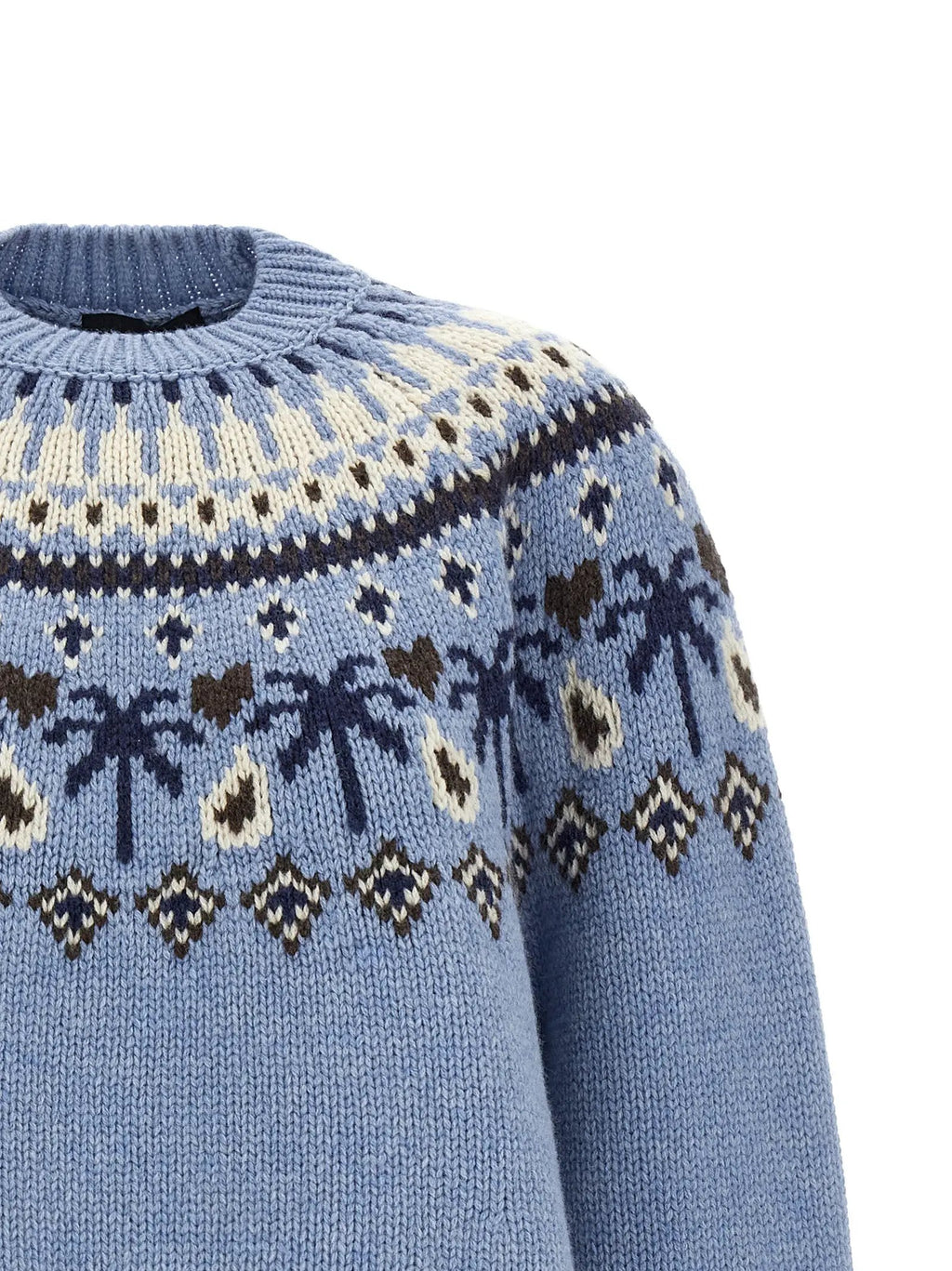 Alanui Blue Virgin Wool Cardigan