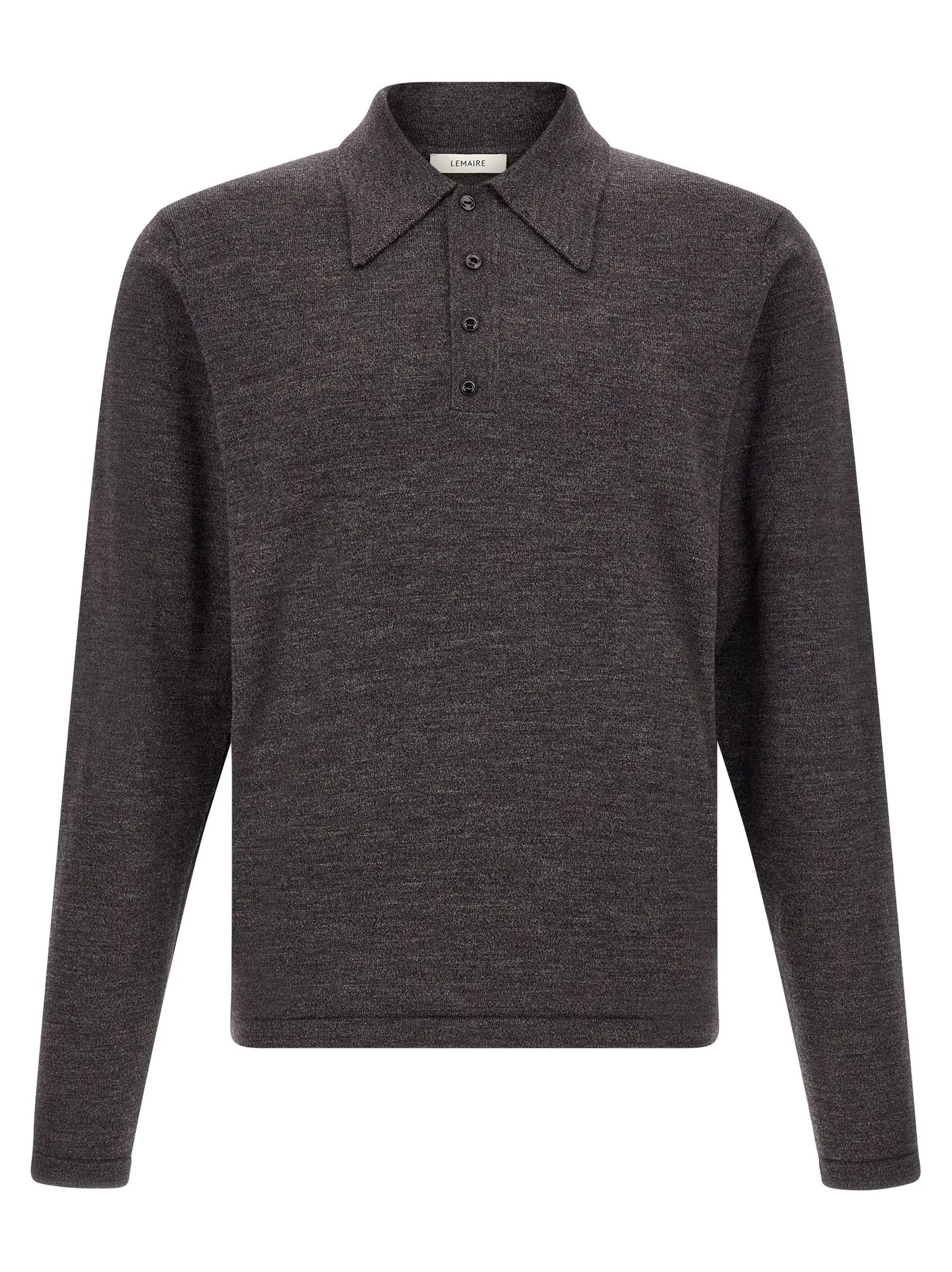Lemaire Brown Wool Polo Shirt