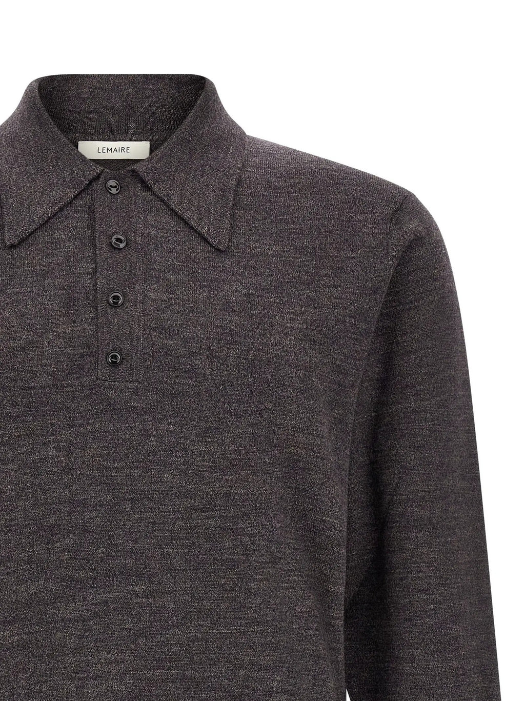 Lemaire Brown Wool Polo Shirt