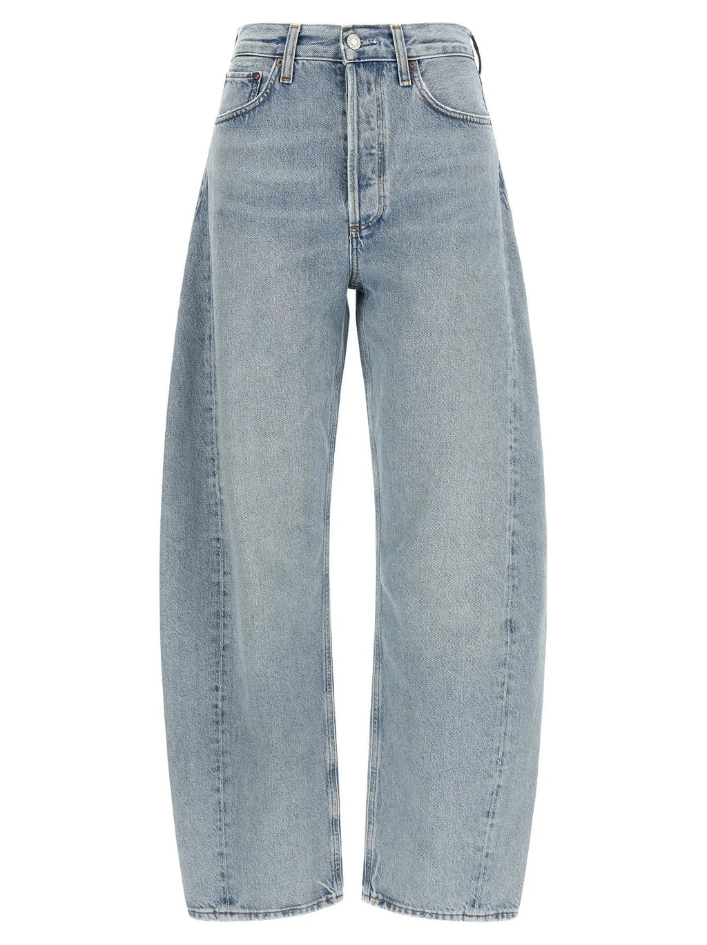 Agolde Blue Cotton High-Waisted Jean