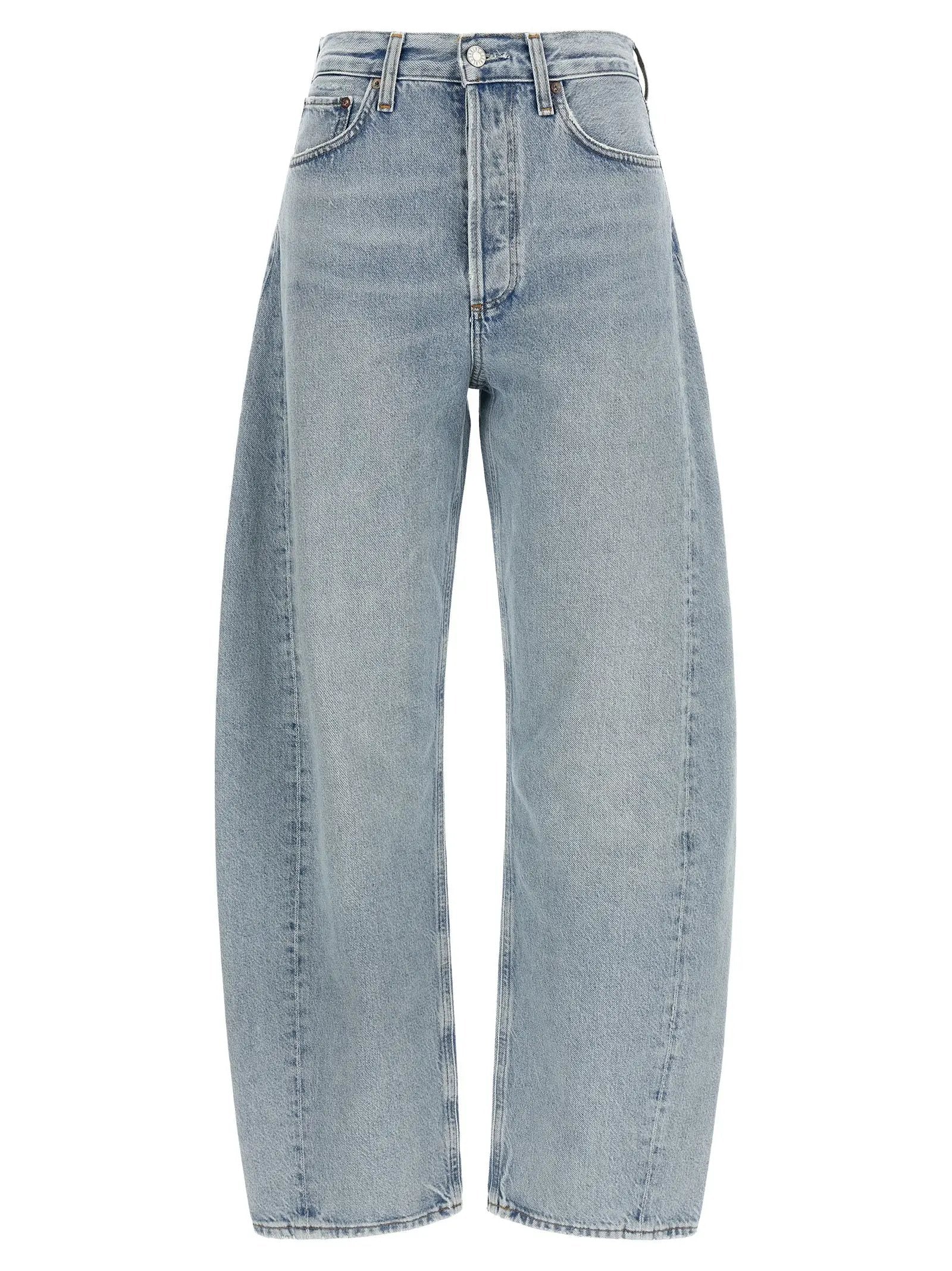 Agolde Blue Cotton High-Waisted Jean
