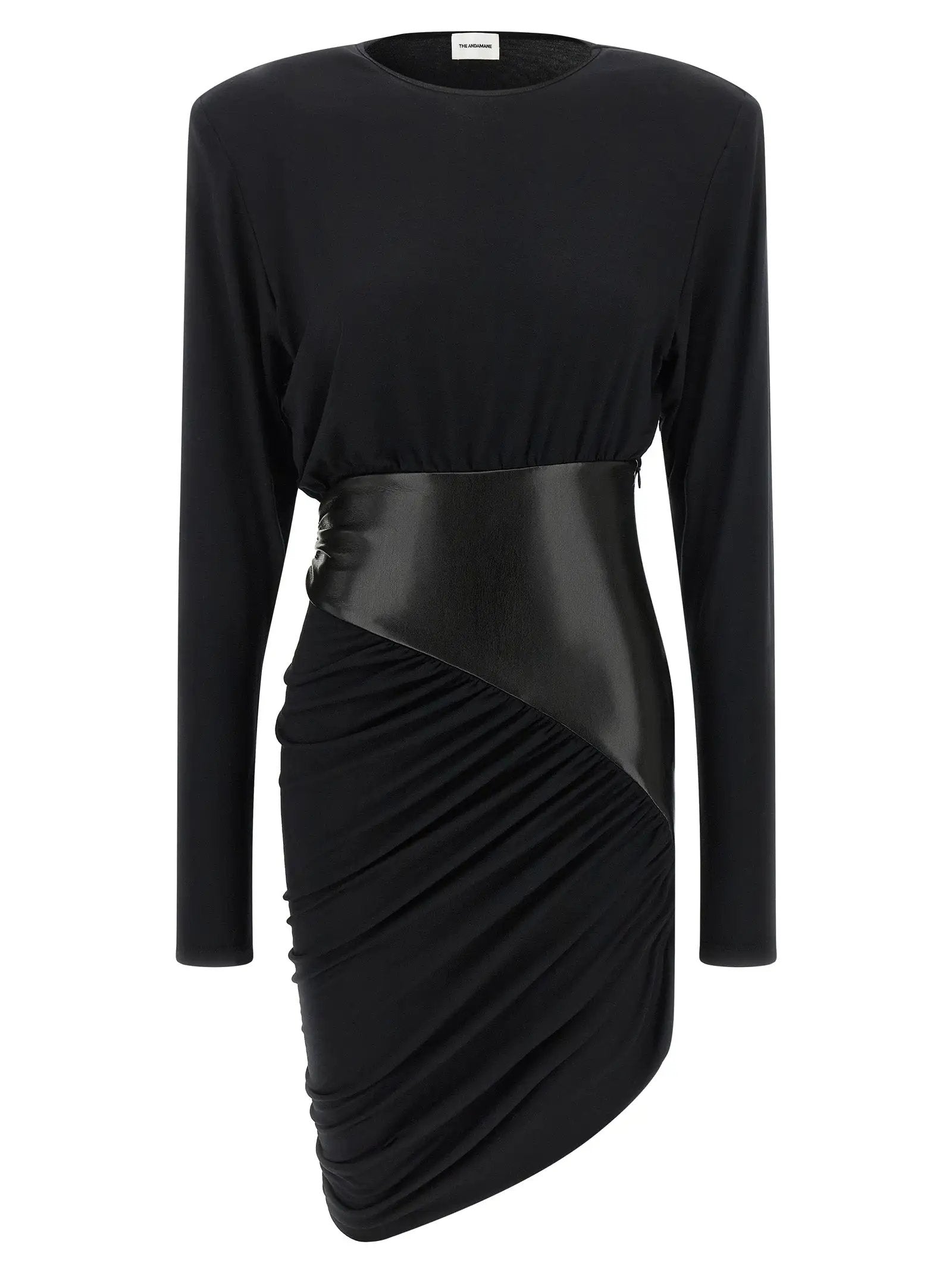 The Andamane Black Viscose Short Dress