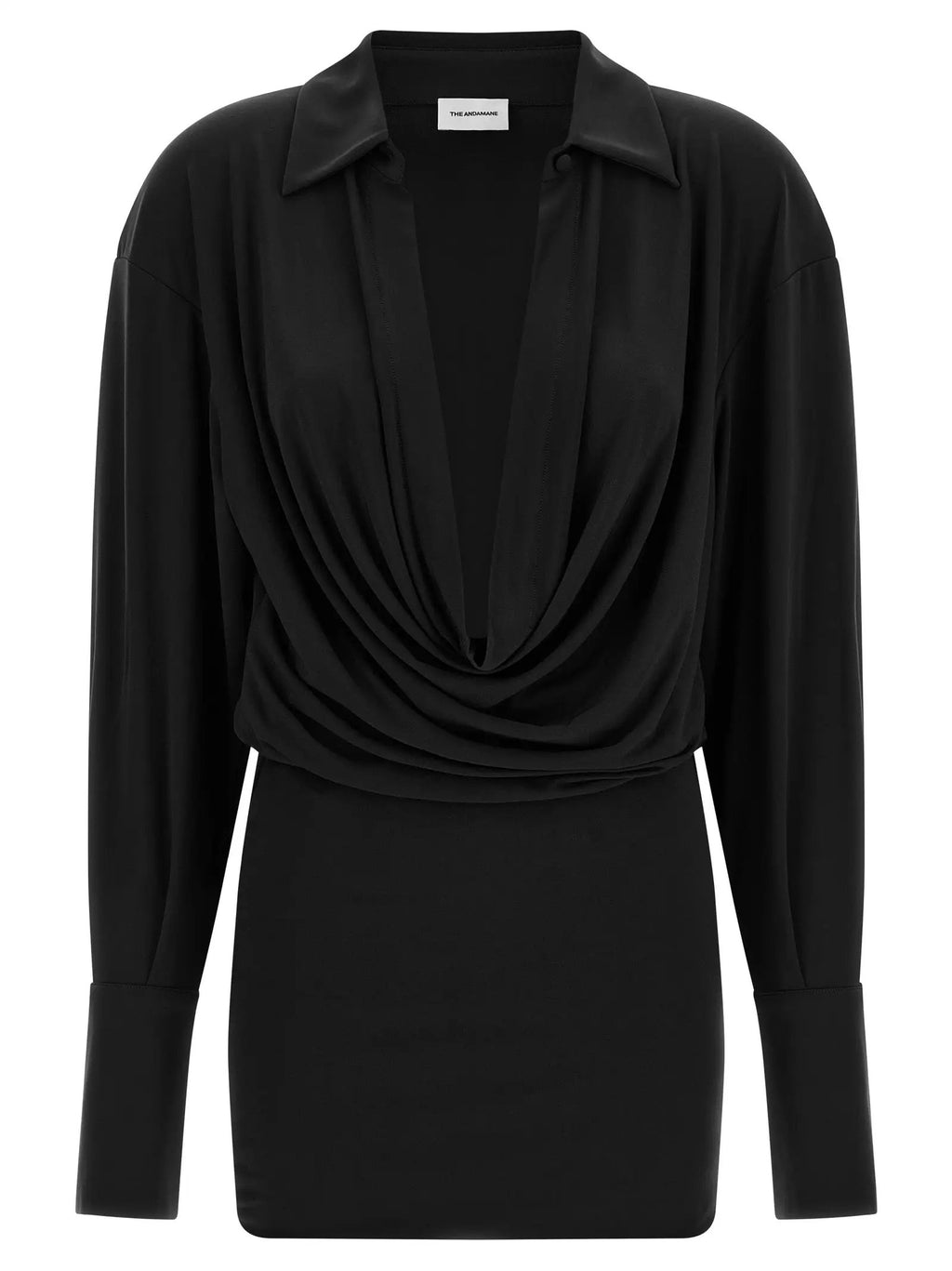 The Andamane Black Polyester Short Dress