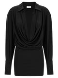 The Andamane Black Polyester Short Dress