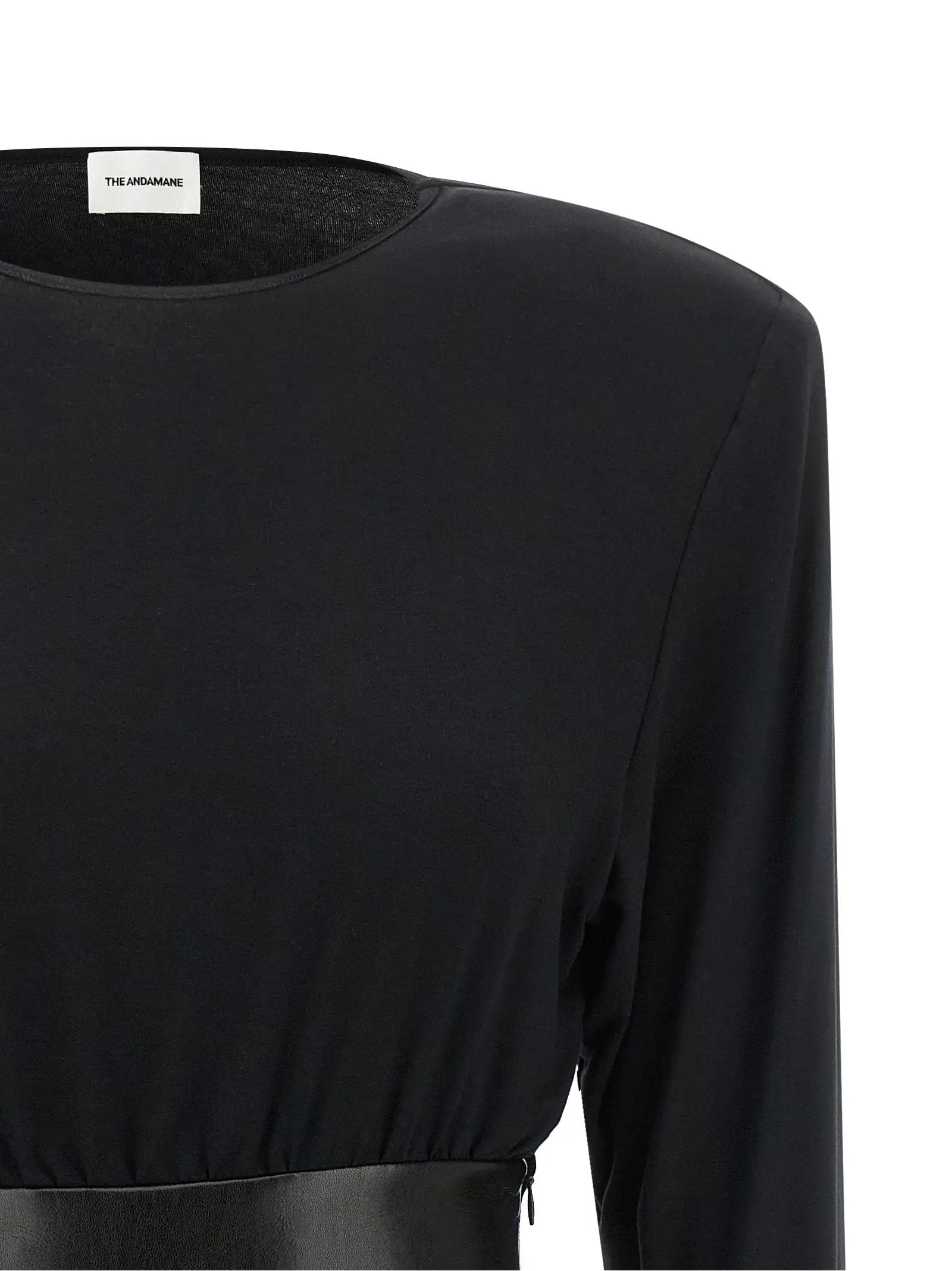 The Andamane Black Viscose Short Dress