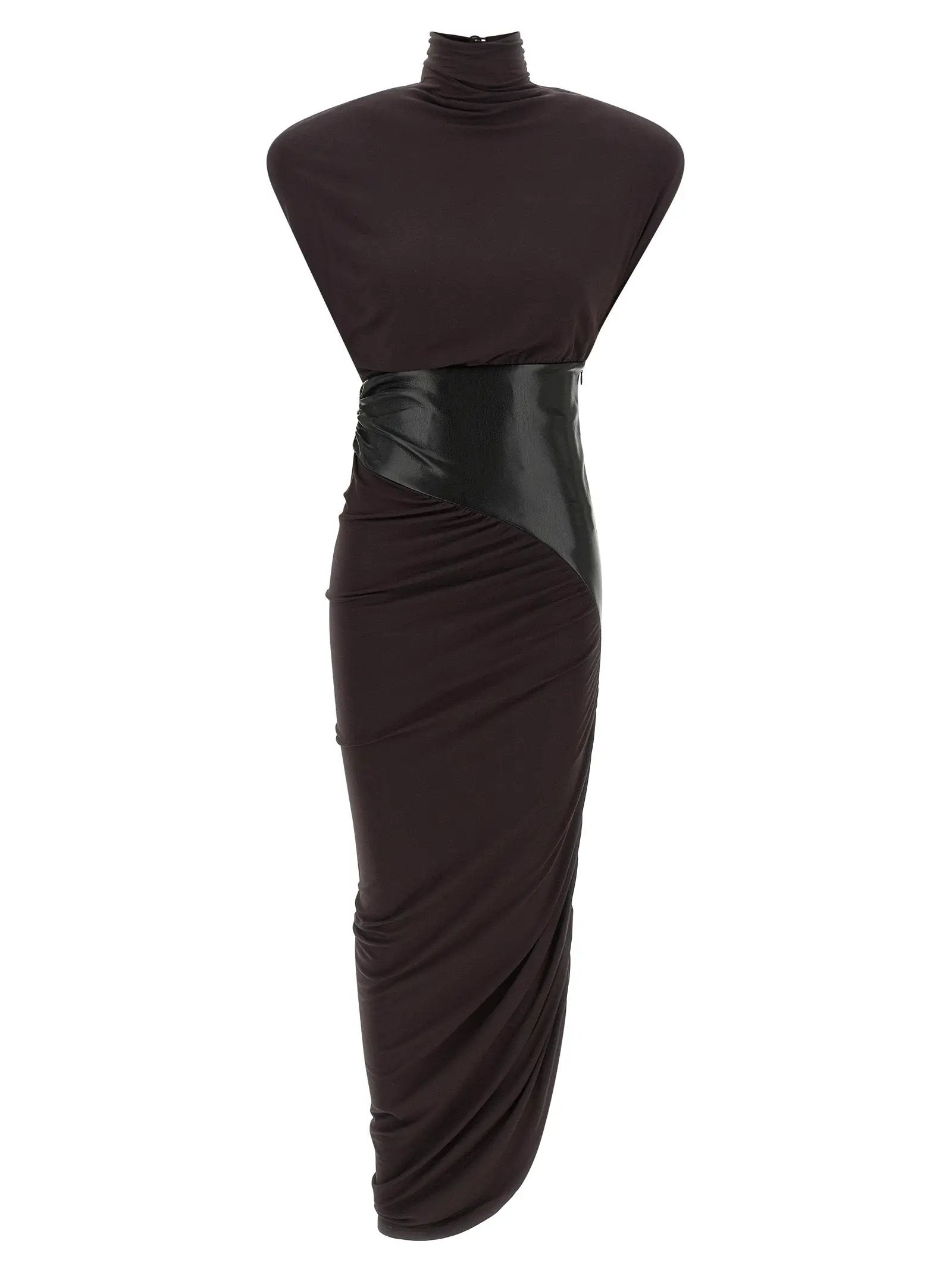 The Andamane Bordeaux Viscose Midi Dress