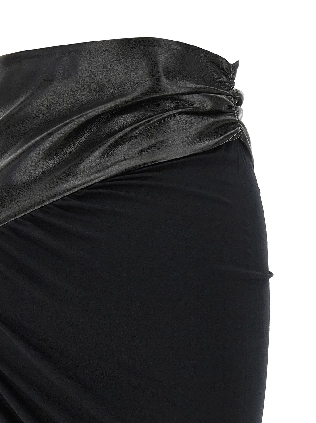 The Andamane Black Viscose Midi Skirt