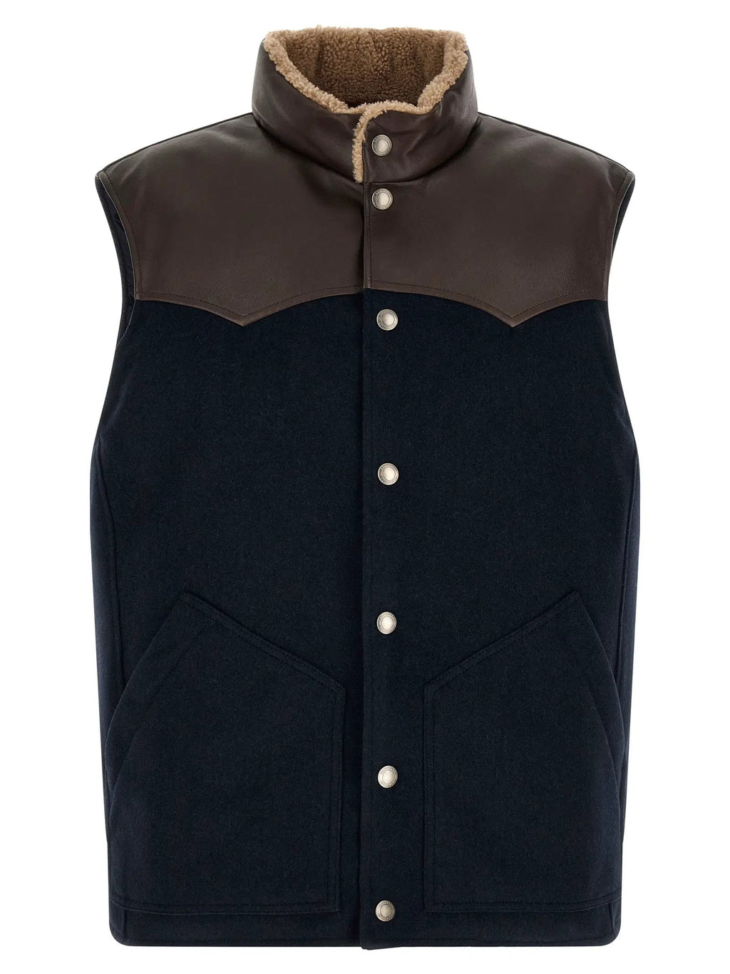 Brunello Cucinelli Blue Wool Sleeveless Jacket