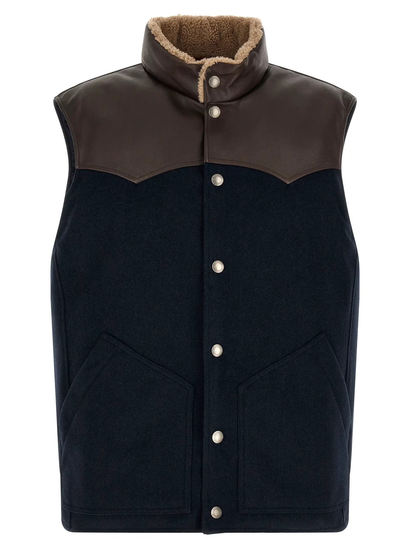 Brunello Cucinelli Blue Wool Sleeveless Jacket