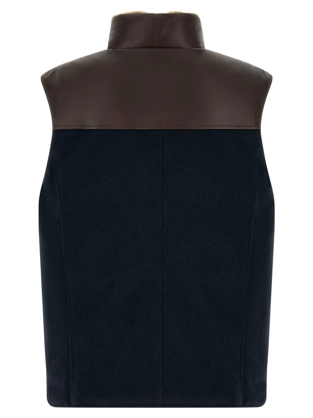 Brunello Cucinelli Blue Wool Sleeveless Jacket