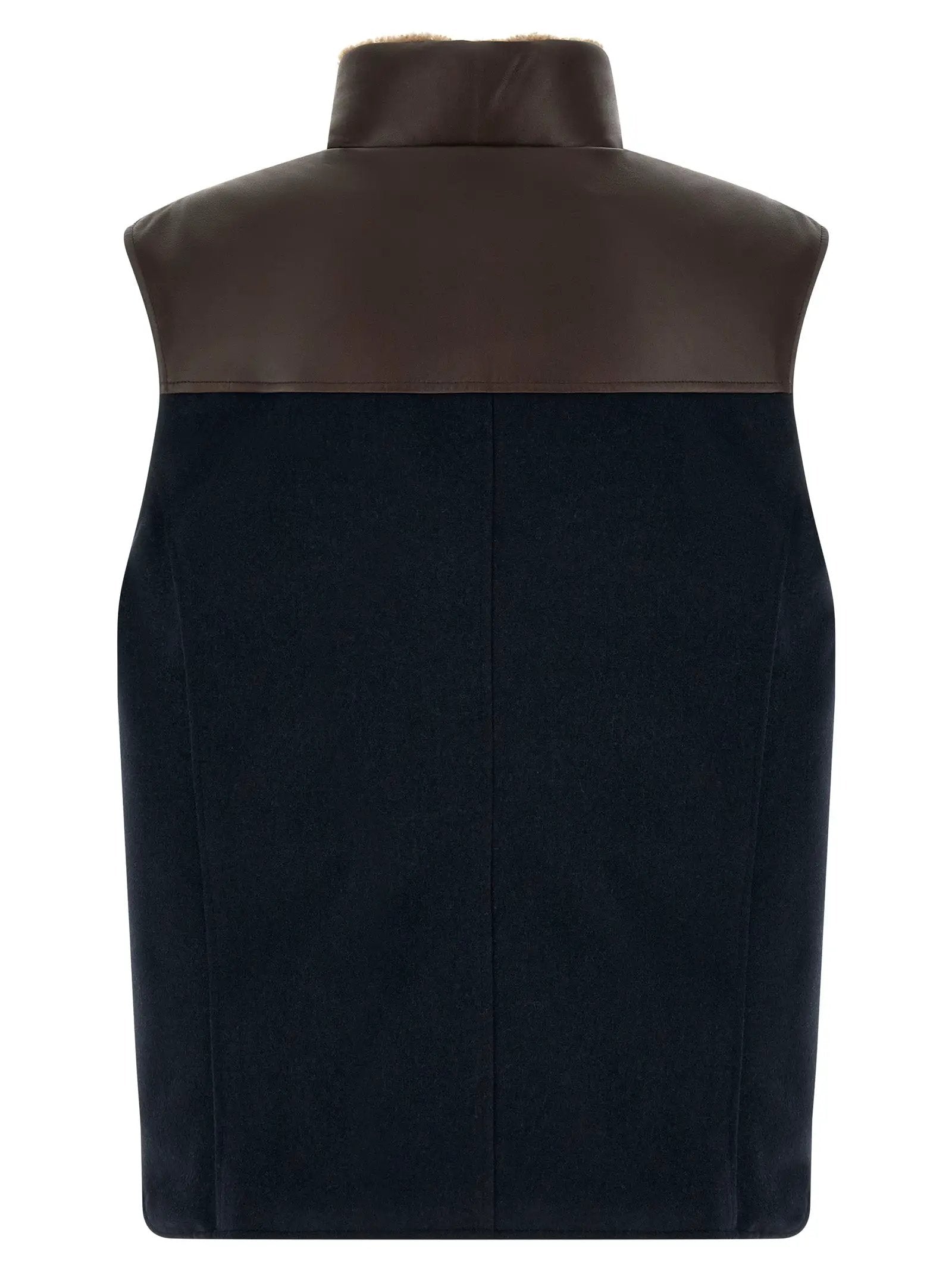 Brunello Cucinelli Blue Wool Sleeveless Jacket