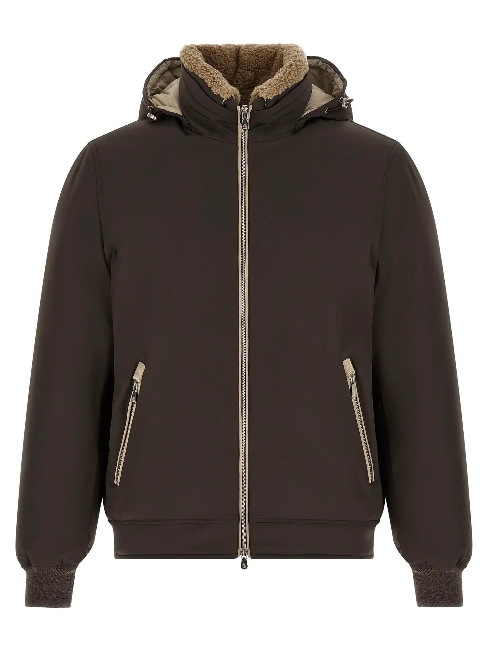 Brunello Cucinelli Brown Polyamide Full-Length Jacket