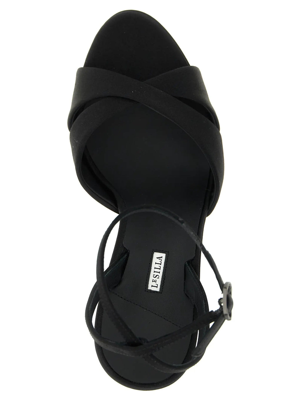 LE SILLA Black Viscose Stiletto Heel Sandals