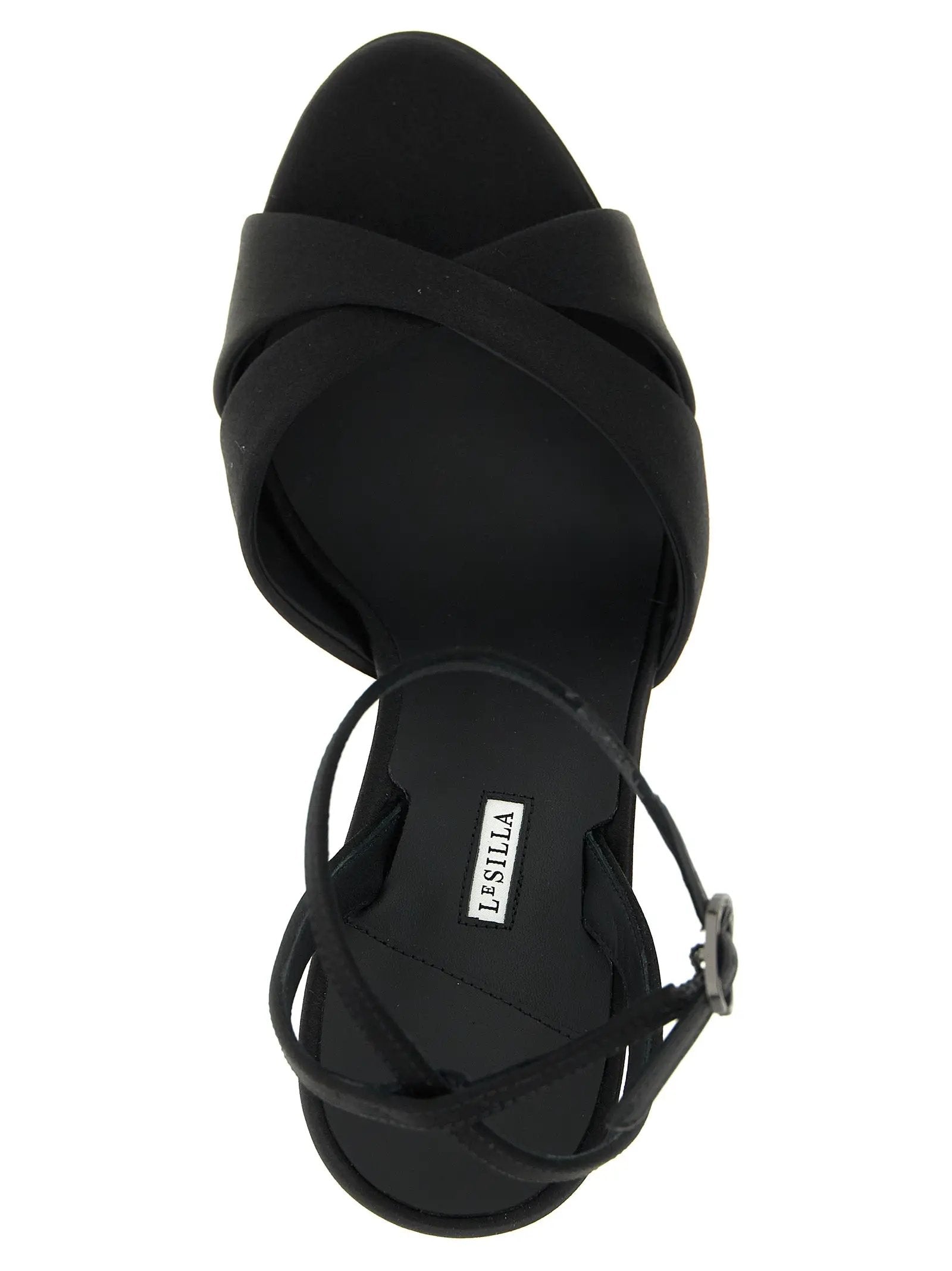 LE SILLA Black Viscose Stiletto Heel Sandals