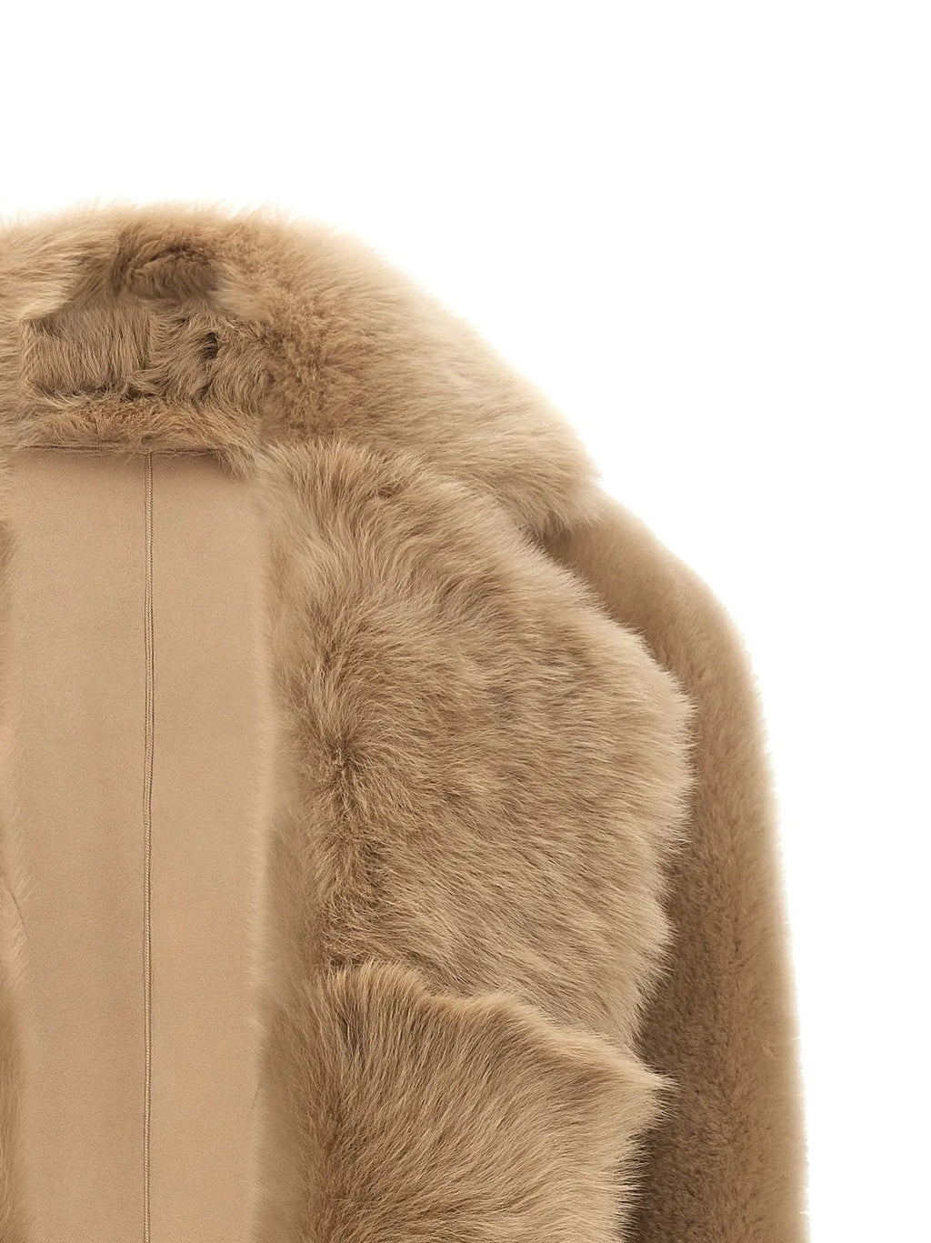 BLANCHA BLANCHA Beige Lamb Fur Sleeveless Jacket