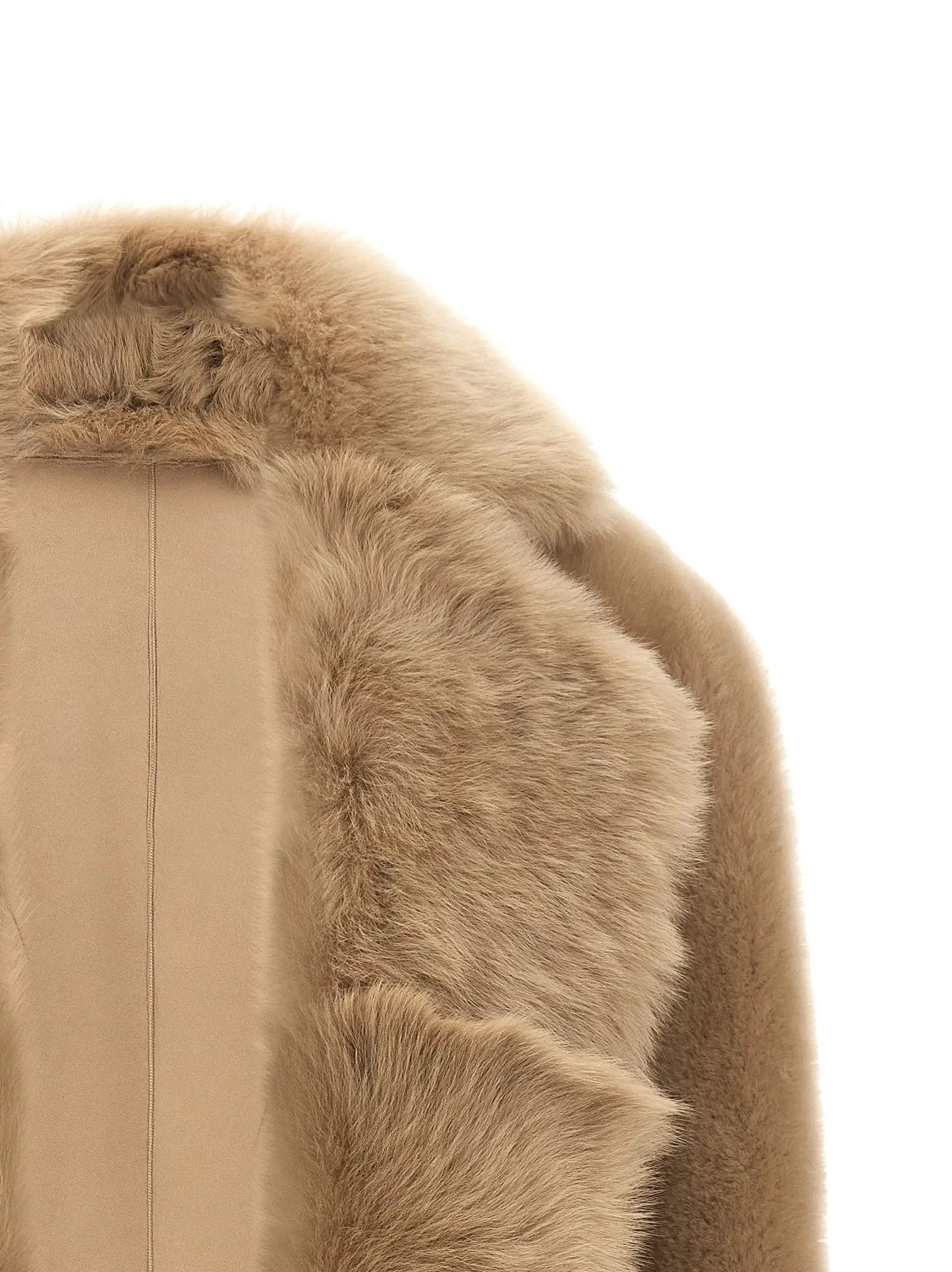 BLANCHA BLANCHA Beige Lamb Fur Sleeveless Jacket