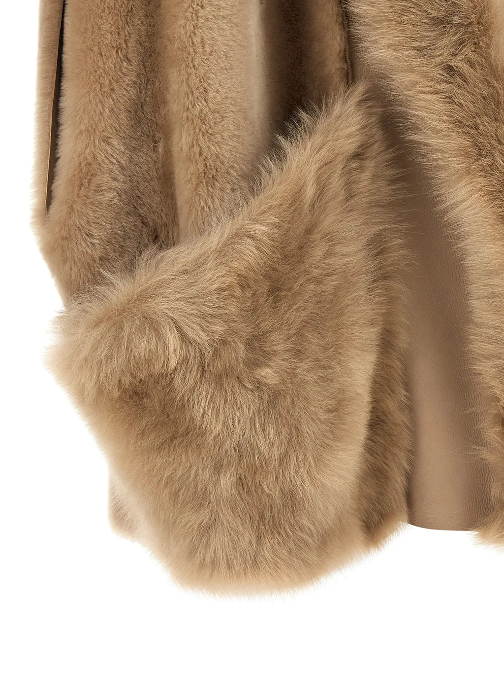 BLANCHA BLANCHA Beige Lamb Fur Sleeveless Jacket
