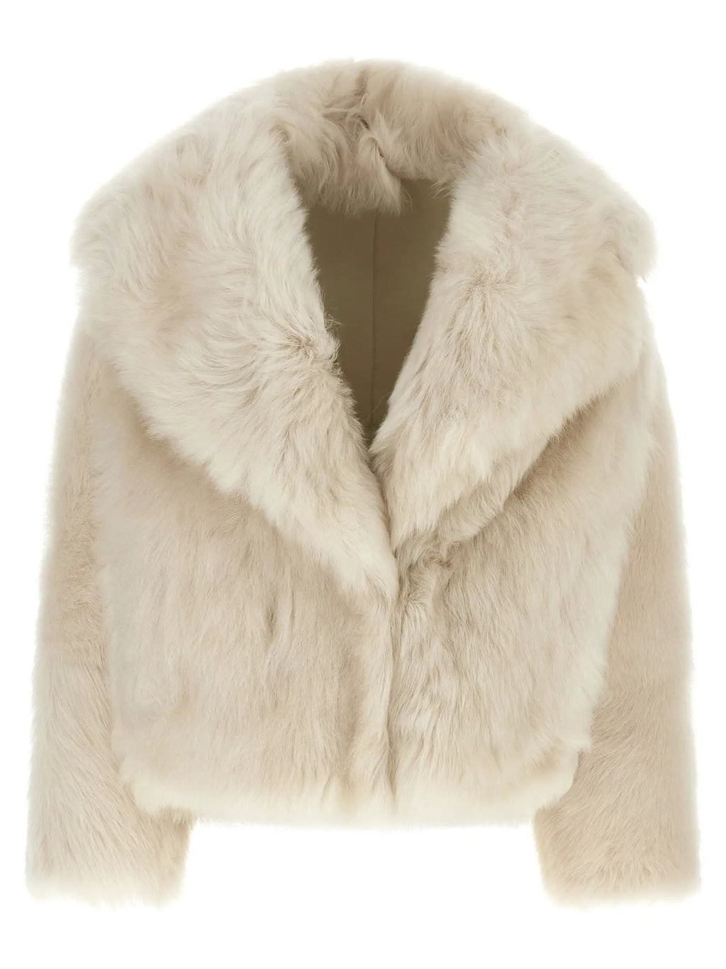 BLANCHA BLANCHA White Lamb Fur Full-Length Jacket