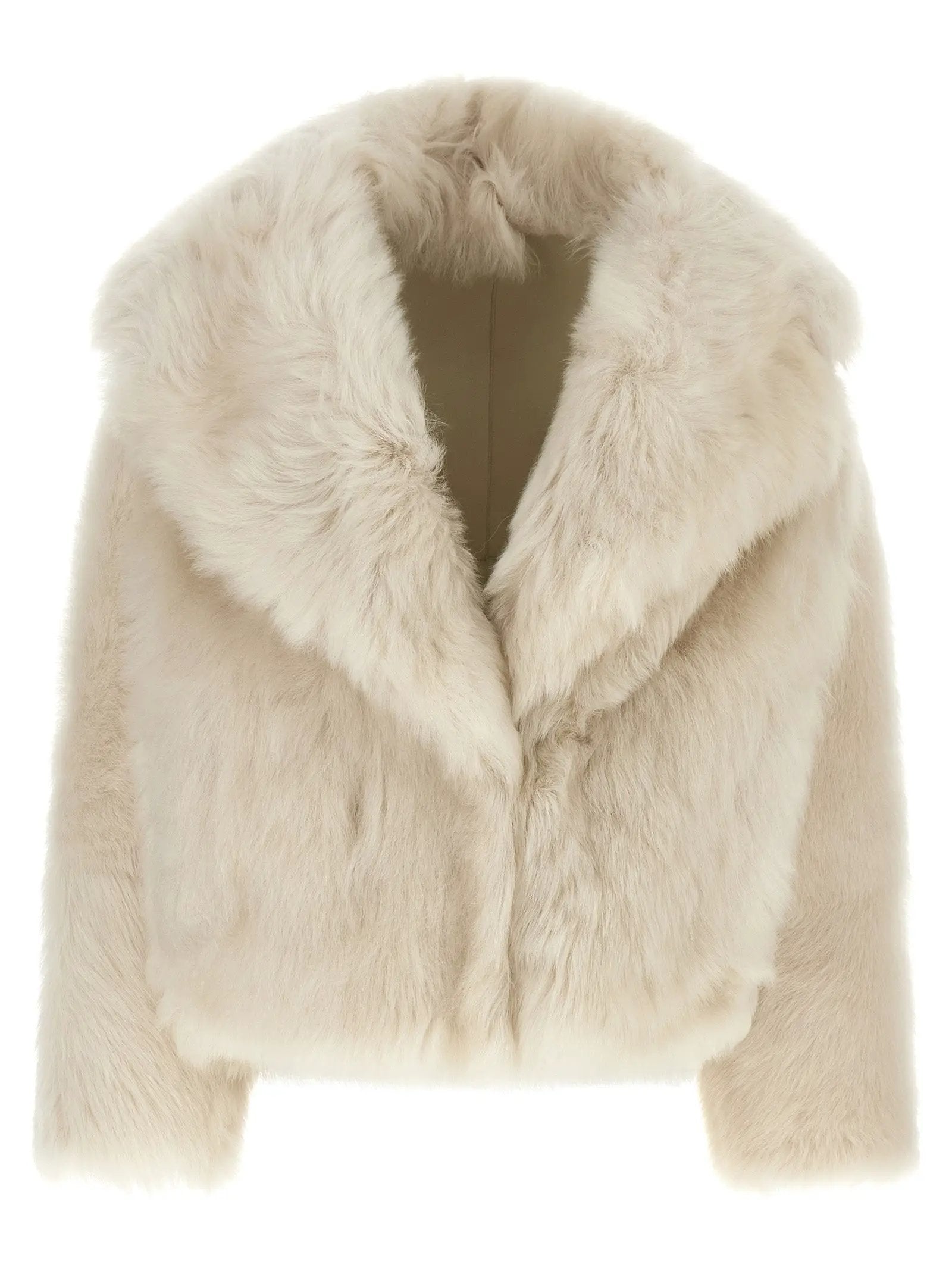 BLANCHA BLANCHA White Lamb Fur Full-Length Jacket