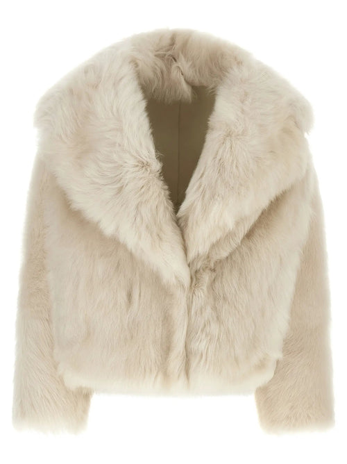BLANCHA BLANCHA White Lamb Fur Full-Length Jacket