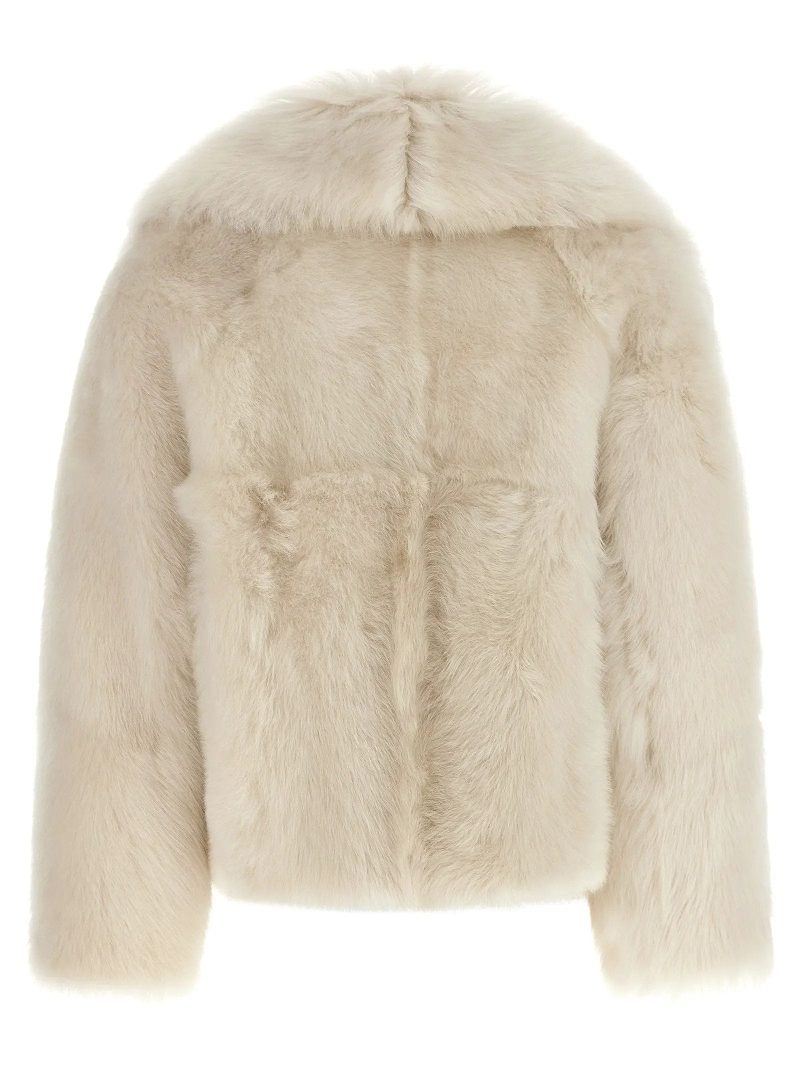 BLANCHA BLANCHA White Lamb Fur Full-Length Jacket