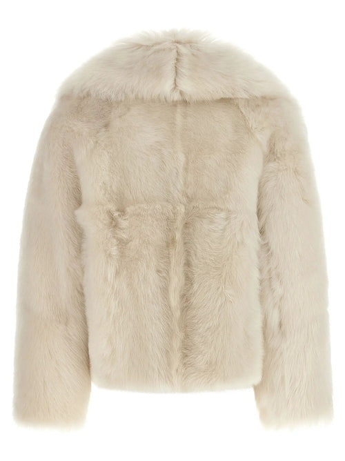 BLANCHA BLANCHA White Lamb Fur Full-Length Jacket