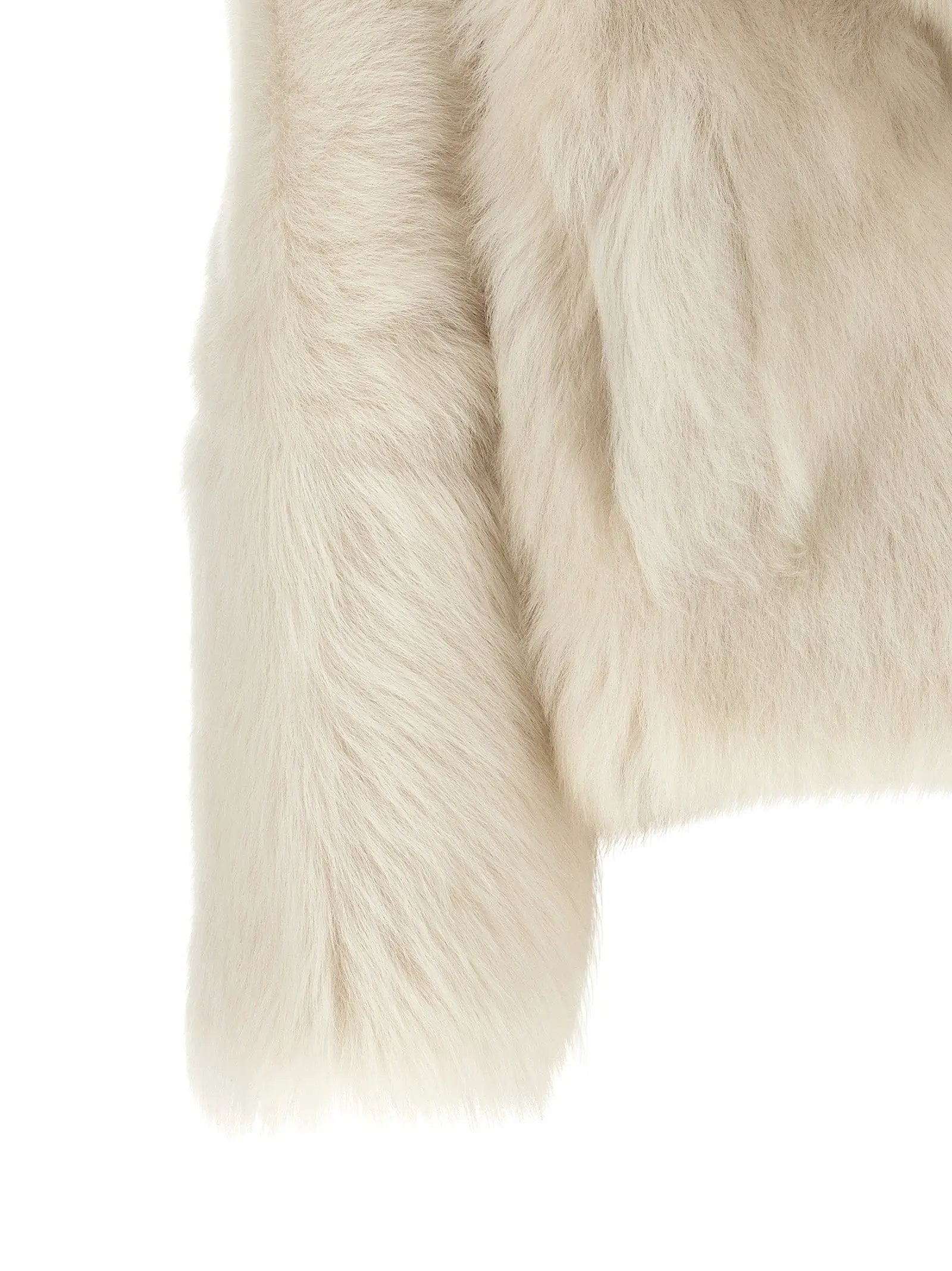 BLANCHA BLANCHA White Lamb Fur Full-Length Jacket