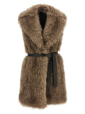 BLANCHA BLANCHA Beige Lamb Fur Sleeveless Jacket