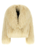 BLANCHA BLANCHA Beige Cashmere Biker Jacket