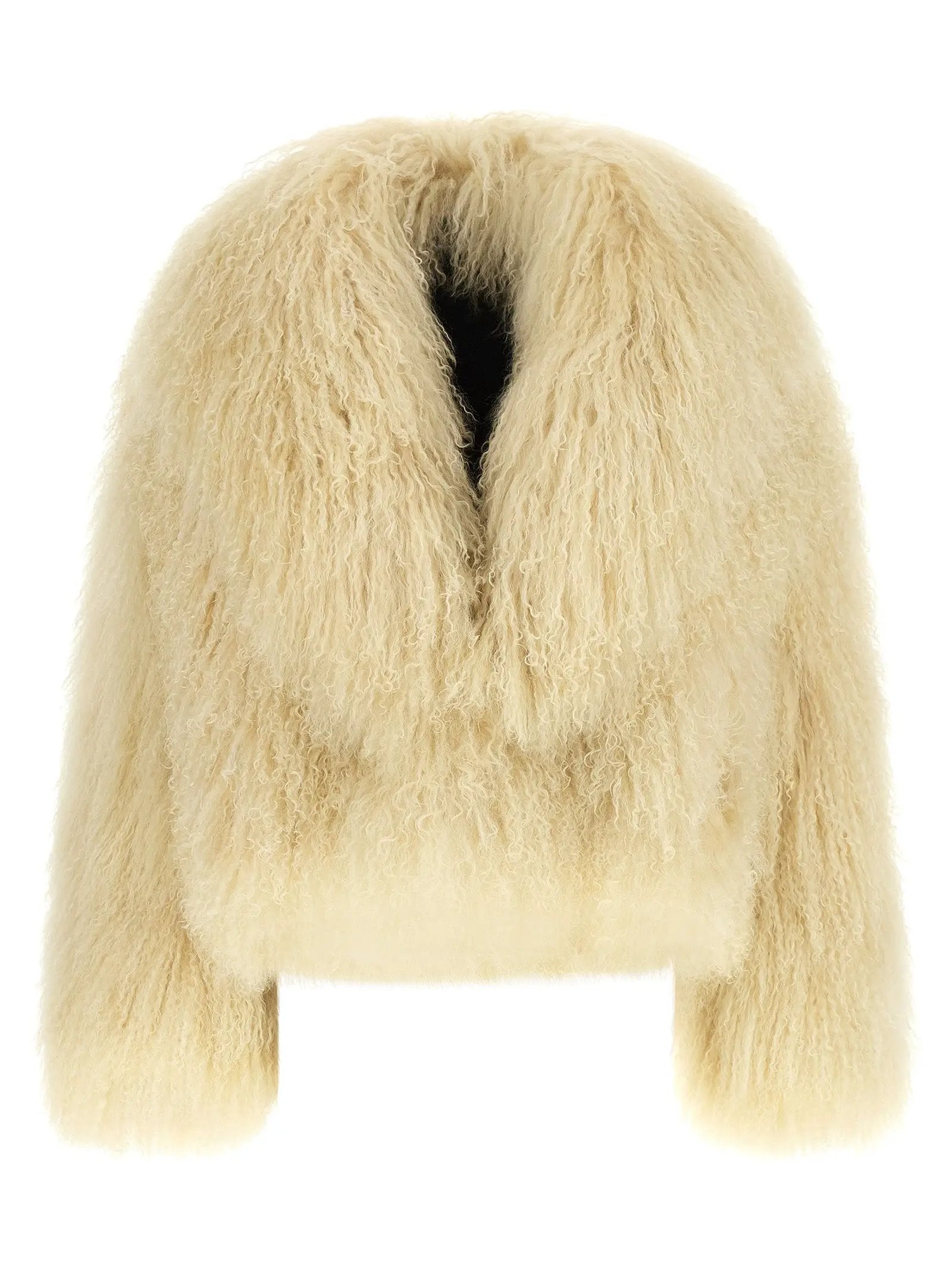 BLANCHA BLANCHA Beige Cashmere Biker Jacket