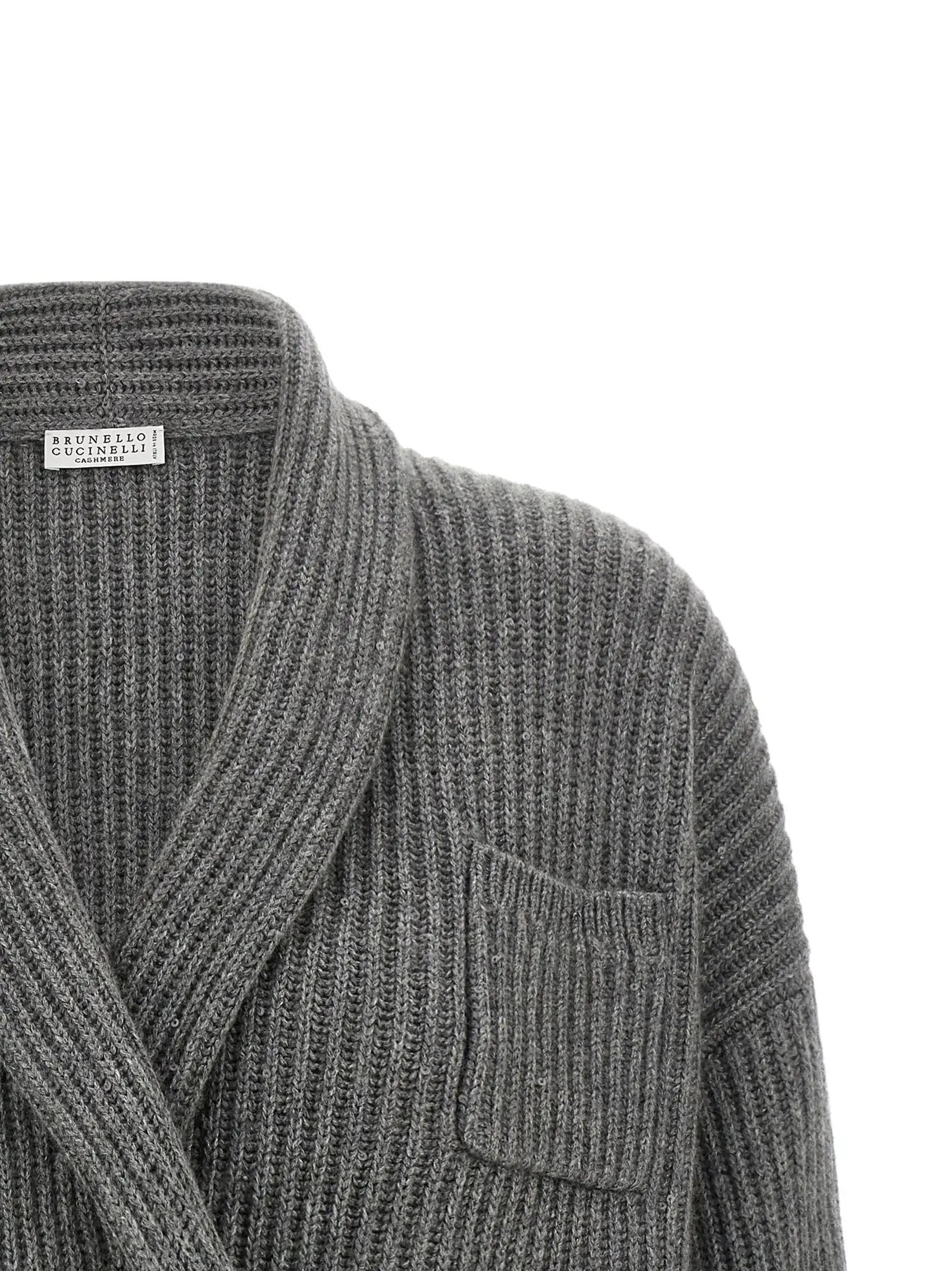 Brunello Cucinelli Brunello Cucinelli Gray Cashmere Cardigan